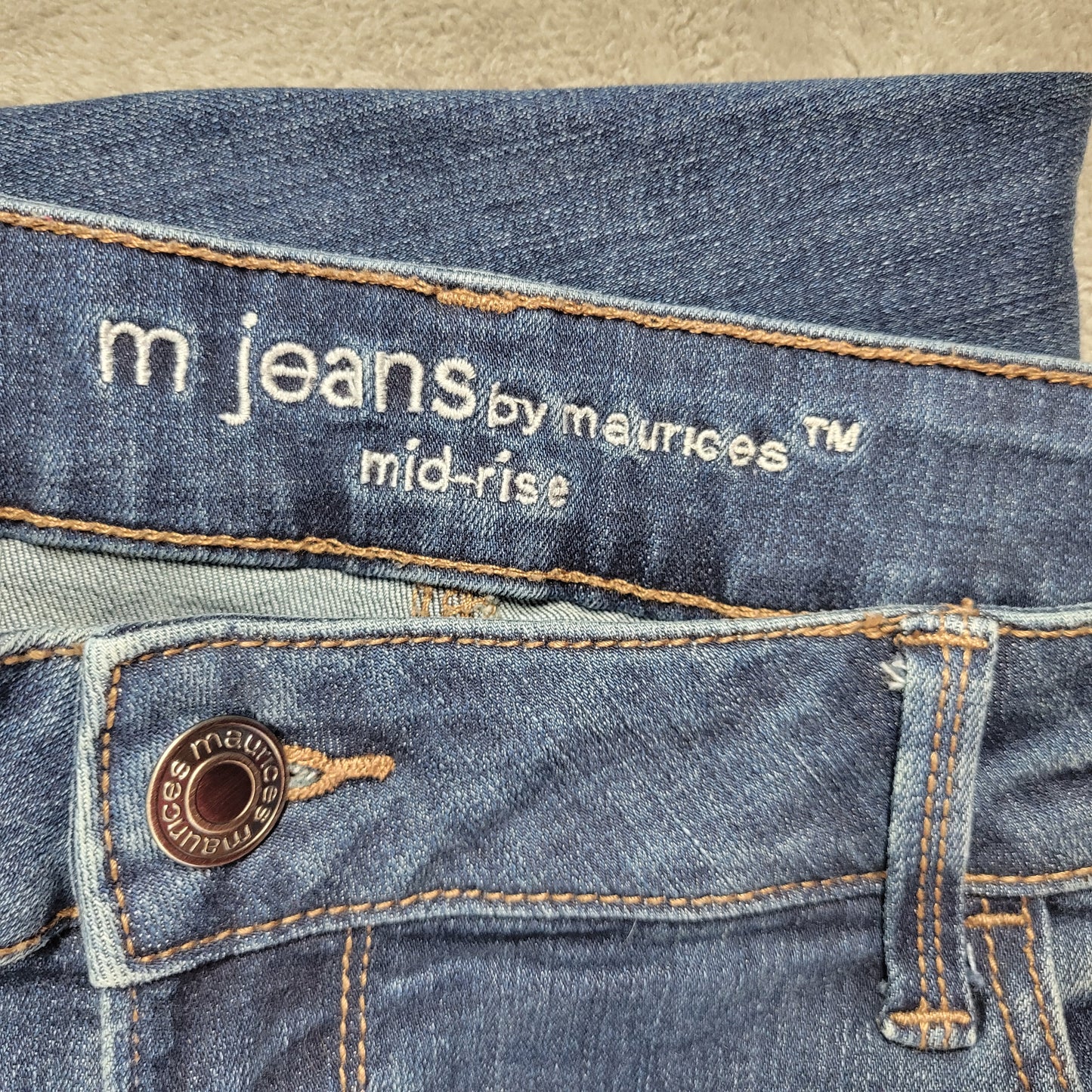 Maurices M Jeans Womens Skinny XL X-Long Dark Wash Distressed Tall SKI10E