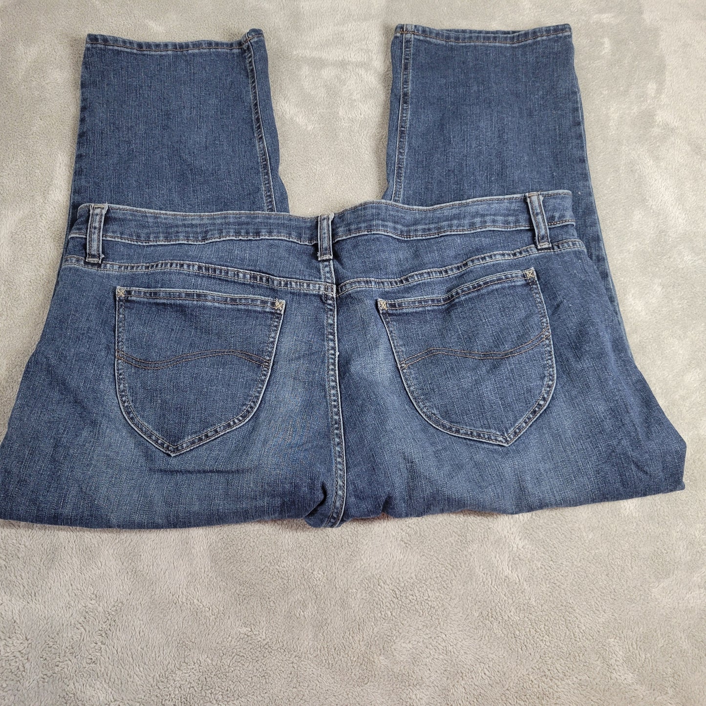 Lee Riders Dark Wash Denim Capri Jeans 20 Plus Stretch Elastic Waist CAP4E