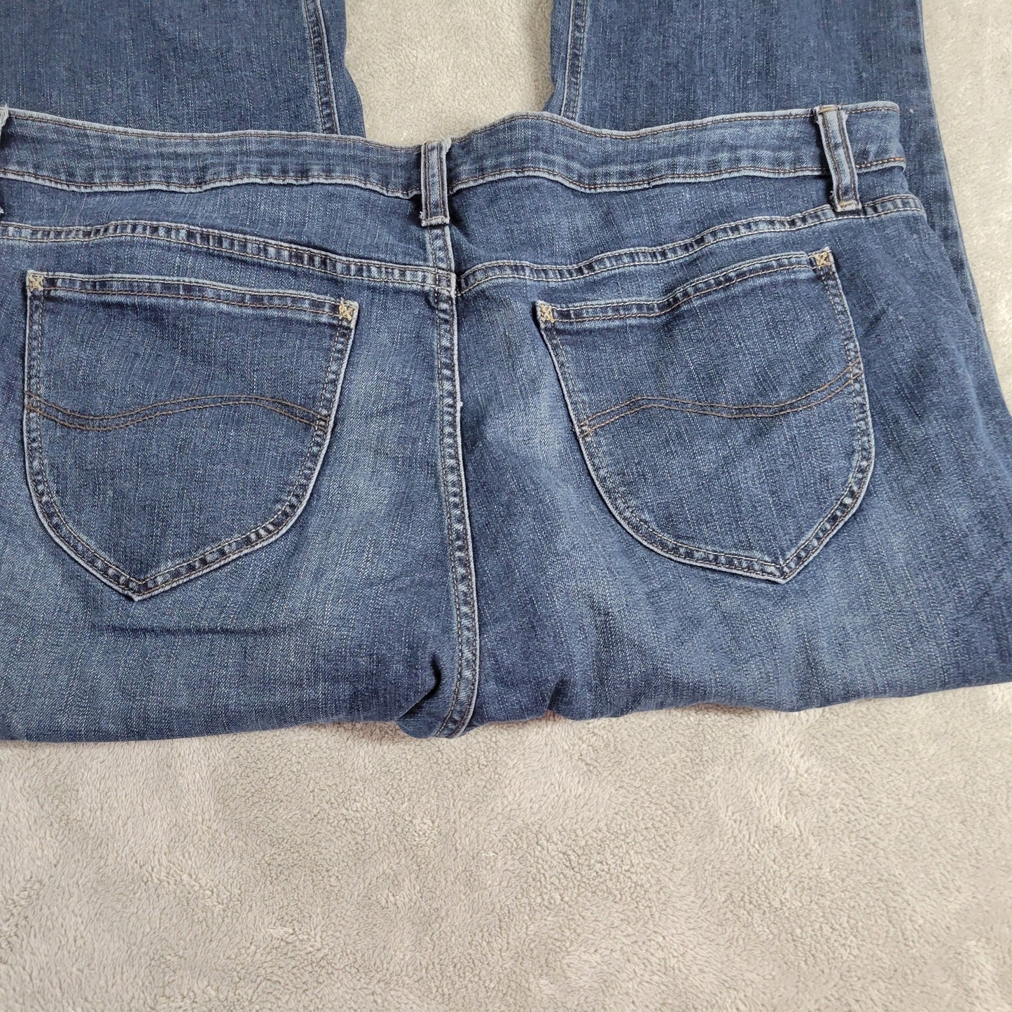 Lee Riders Dark Wash Denim Capri Jeans 20 Plus Stretch Elastic Waist CAP4E