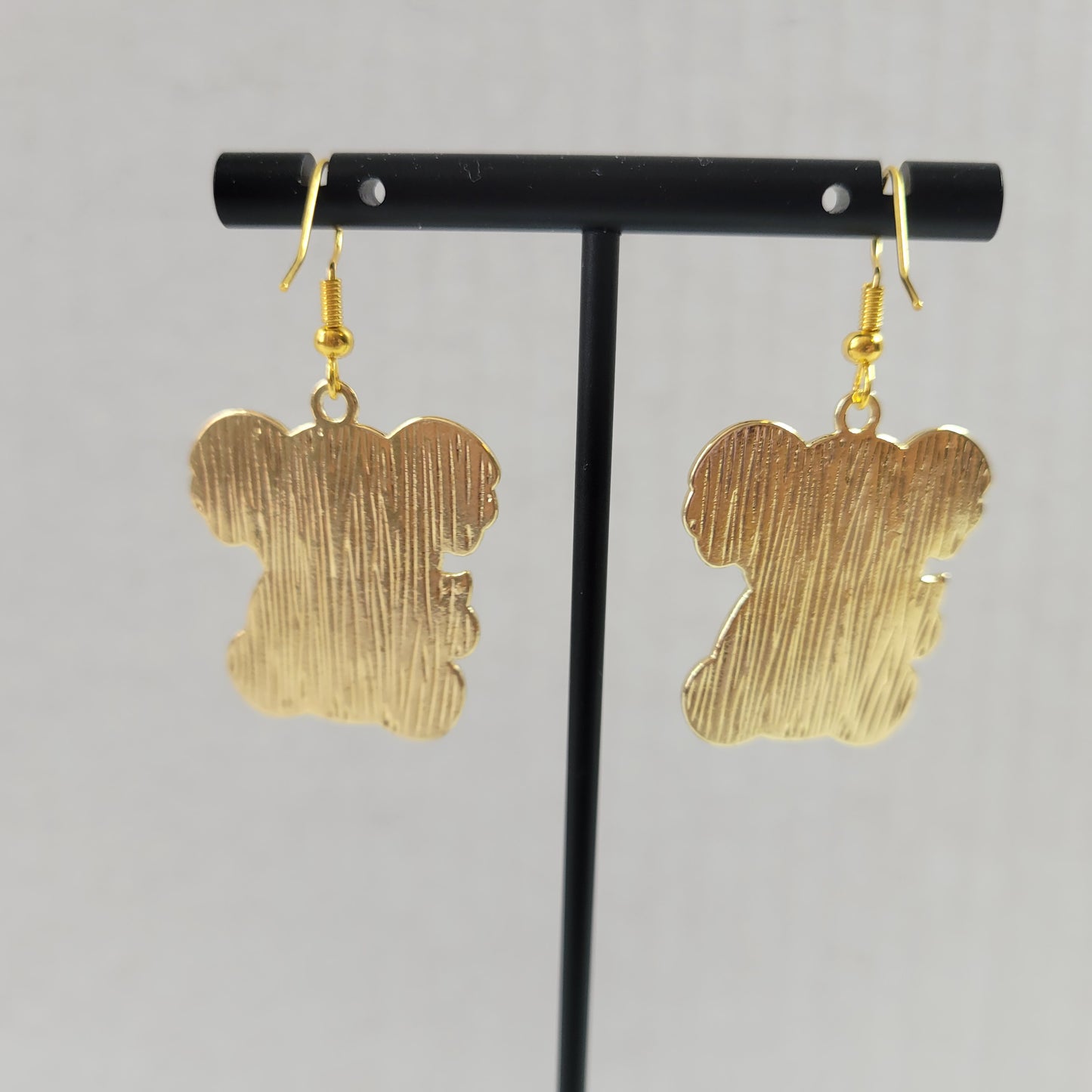 Cute Koala Bear Enamel Dangle Earrings Gold Tone Eucalyptus Leaf Animal E148E