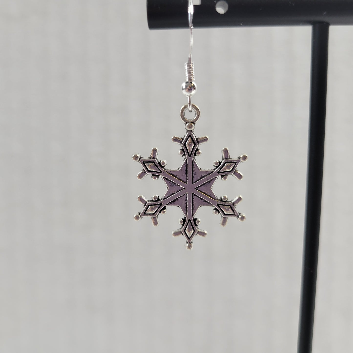 Silver Snowflake Drop Earrings Winter Christmas Holiday Gift Jewelry Women E162E