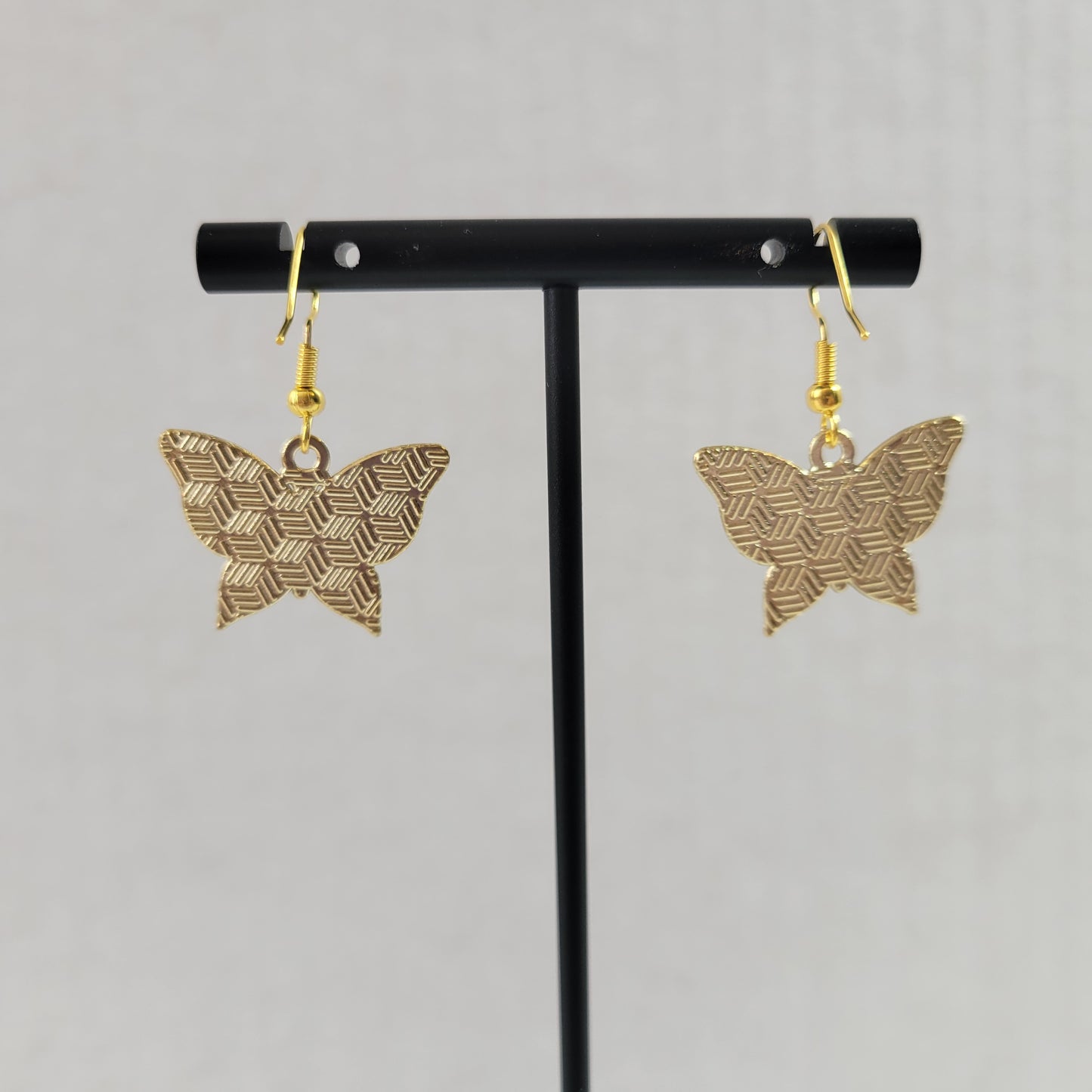 Blue Butterfly Moth Dangle Earrings Celestial Evil Eye Gold Enamel Jewelry E170E