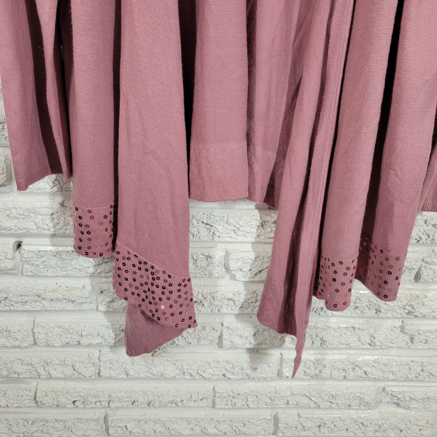 Woman Within Lavender Cardigan Sweater 1X Plus Open Front Long Sleeve PUR67E