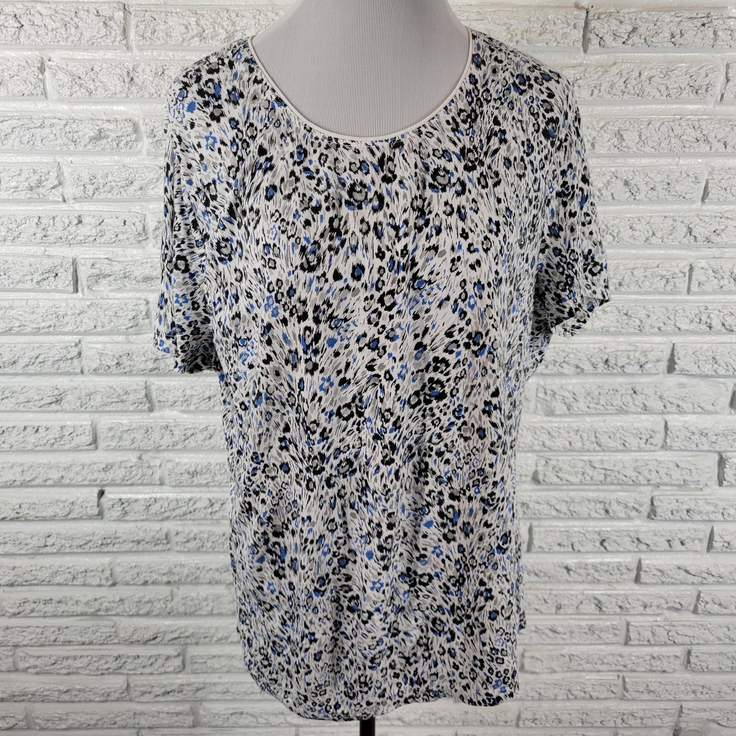 Kim Rogers Tee XL Womens Multicolor Watercolor Short Sleeve T-Shirt WAT85XE