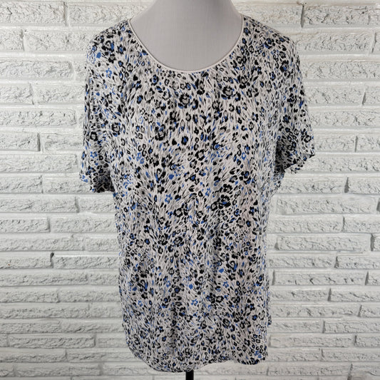 Apt 9 Top XL Womens Gray Studded Pullover Knit Shirt Edgy Long Sleeve GRA58E