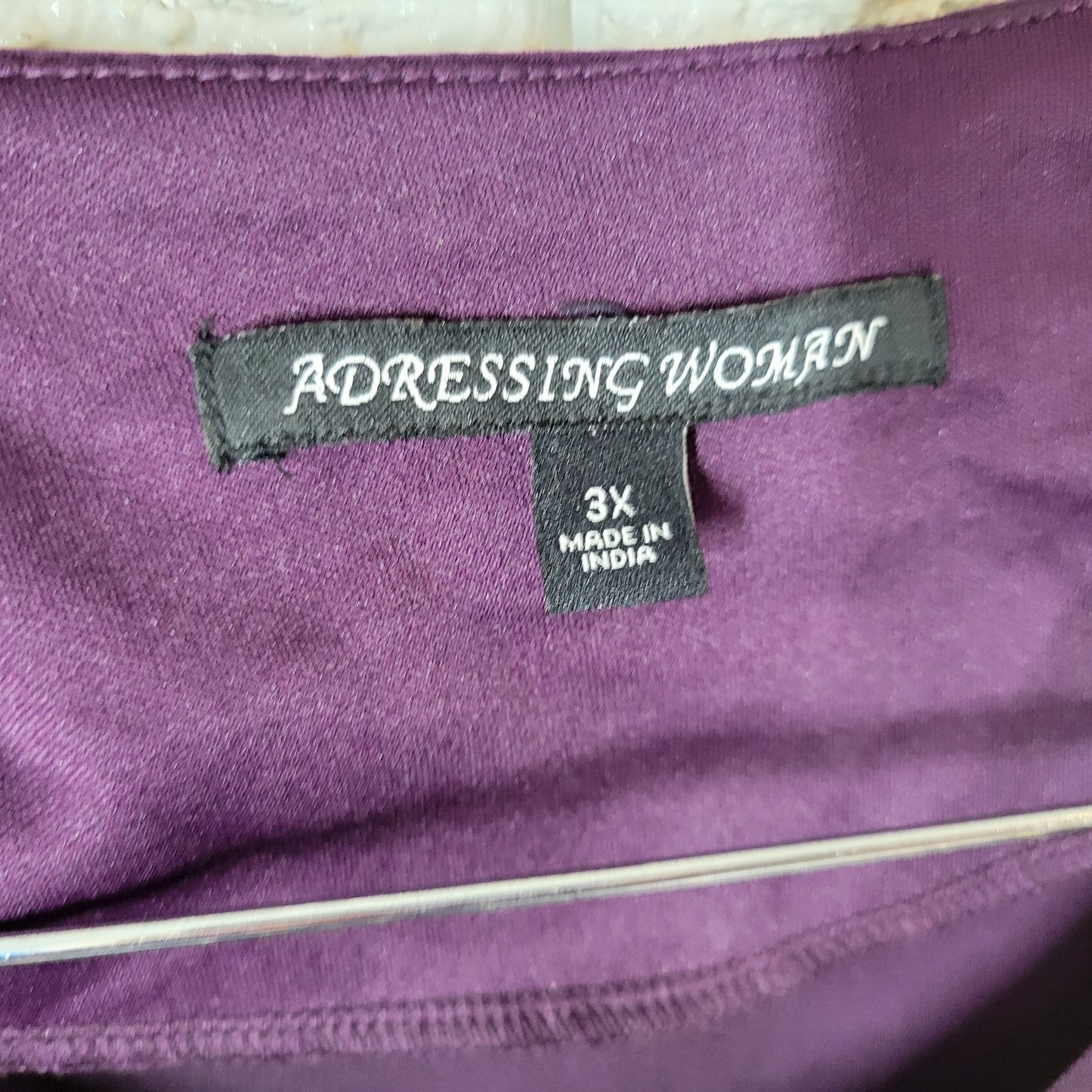 Adressing Woman Top 3X Womens Purple Chain Accent Neck Blouse PUR68E