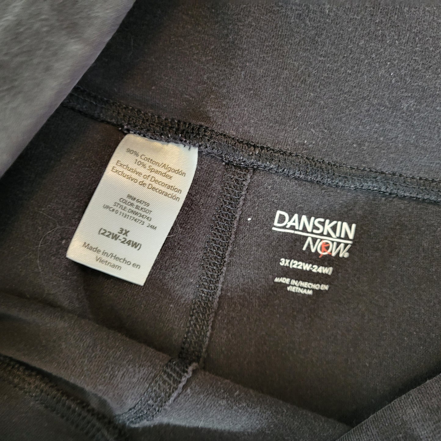 Danskin Now Leggings 3X Womens Black Pull On Elastic Waist Yoga Pants BLA117E