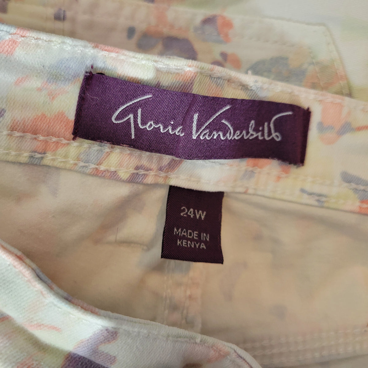 Gloria Vanderbilt Skimmer Shorts 24W Womens Floral Denim Pastel SH015E