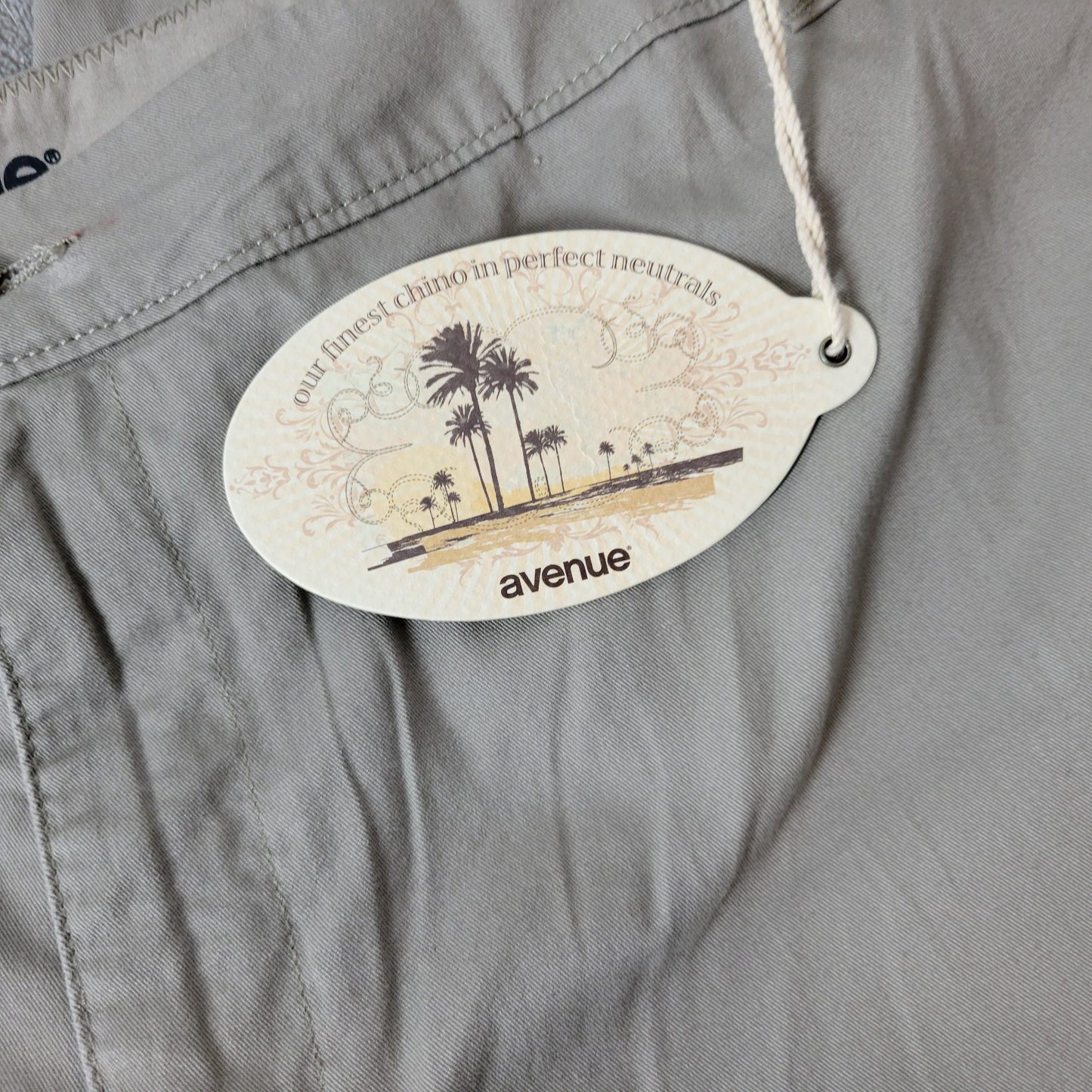 Avenue Dress Pants 26 Plus Womens Gray Chino Straight Leg Cuffed Stretch B20E