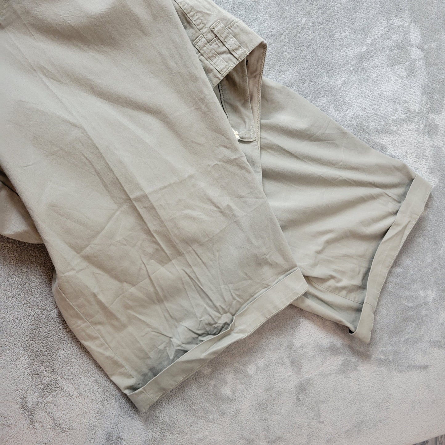 Avenue Dress Pants 26 Plus Womens Gray Chino Straight Leg Cuffed Stretch B20E