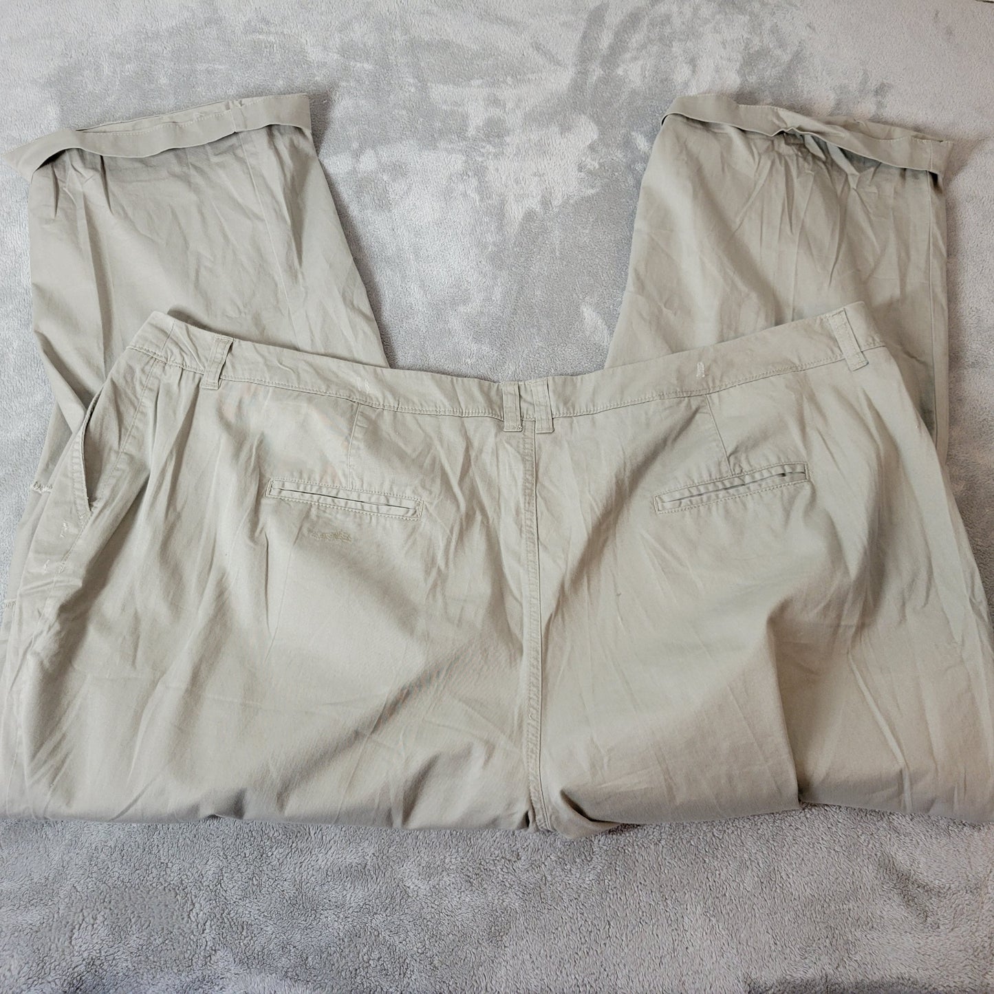 Avenue Dress Pants 26 Plus Womens Gray Chino Straight Leg Cuffed Stretch B20E