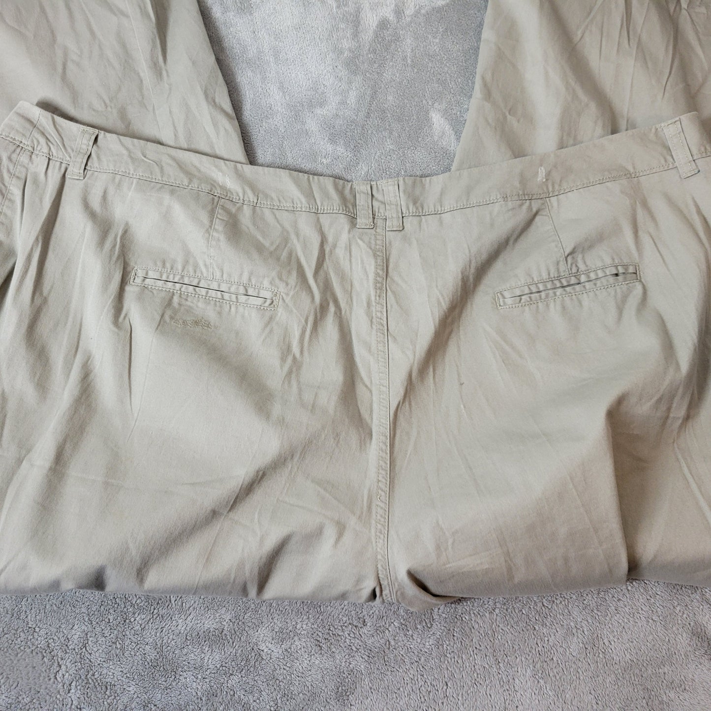 Avenue Dress Pants 26 Plus Womens Gray Chino Straight Leg Cuffed Stretch B20E