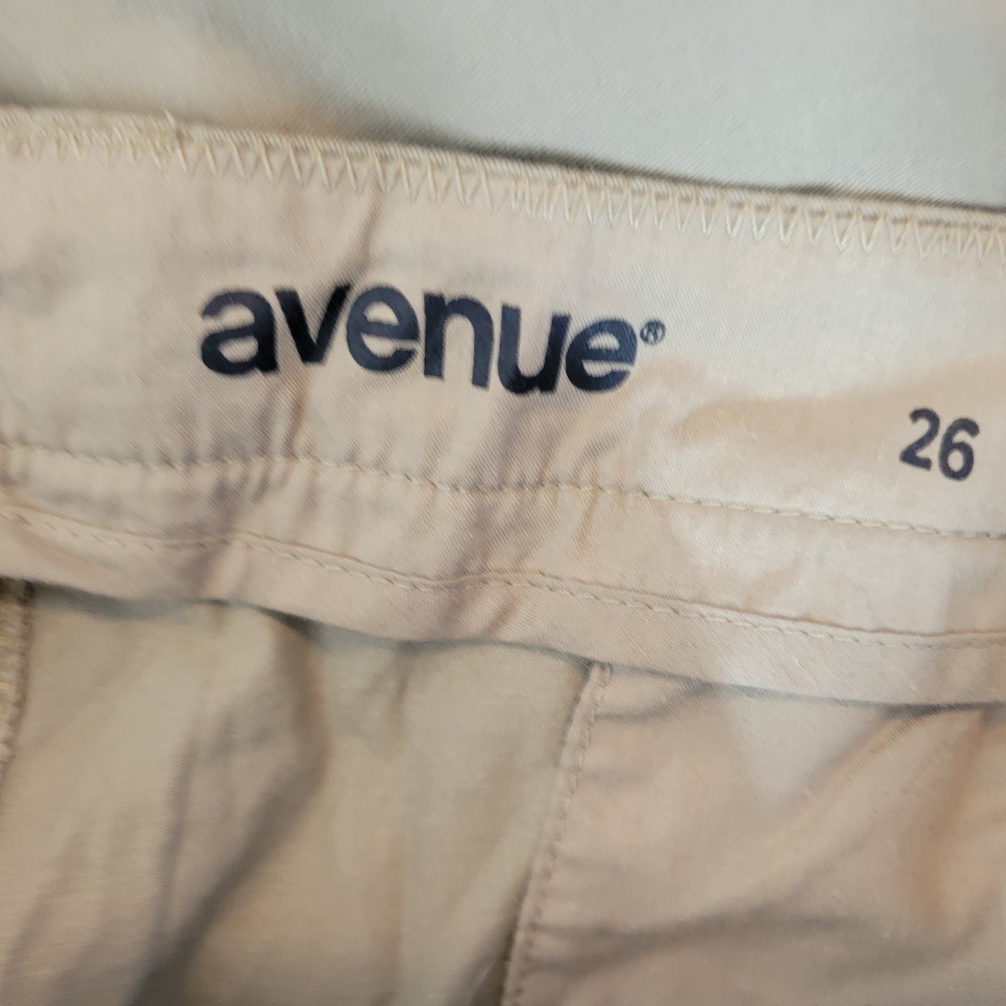 Avenue Dress Pants 26 Plus Womens Gray Chino Straight Leg Cuffed Stretch B20E