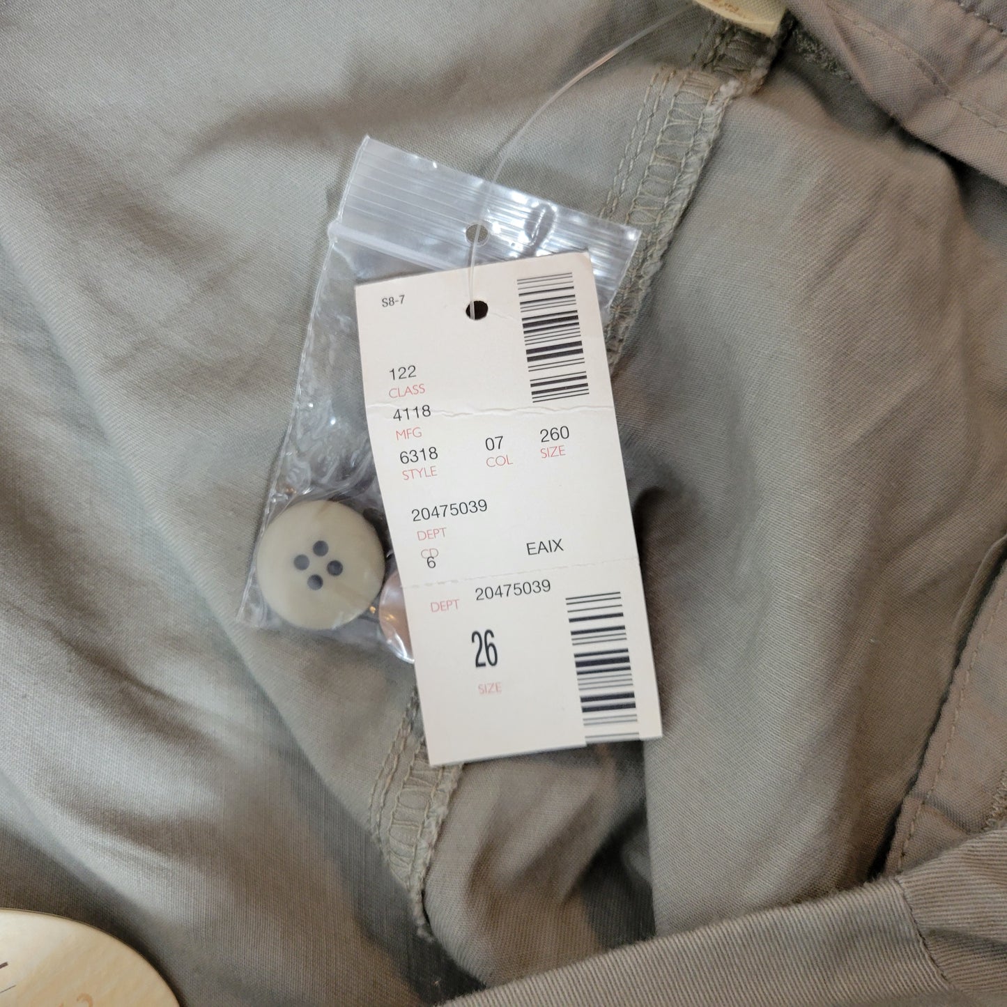 Avenue Dress Pants 26 Plus Womens Gray Chino Straight Leg Cuffed Stretch B20E