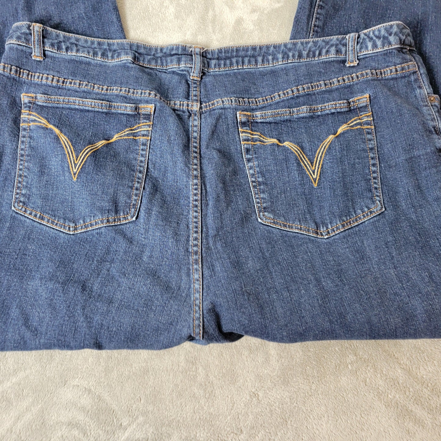 Venezia Jeans 28 Petite Womens Dark Blue Wash Straight Leg Stretch Denim SL62E