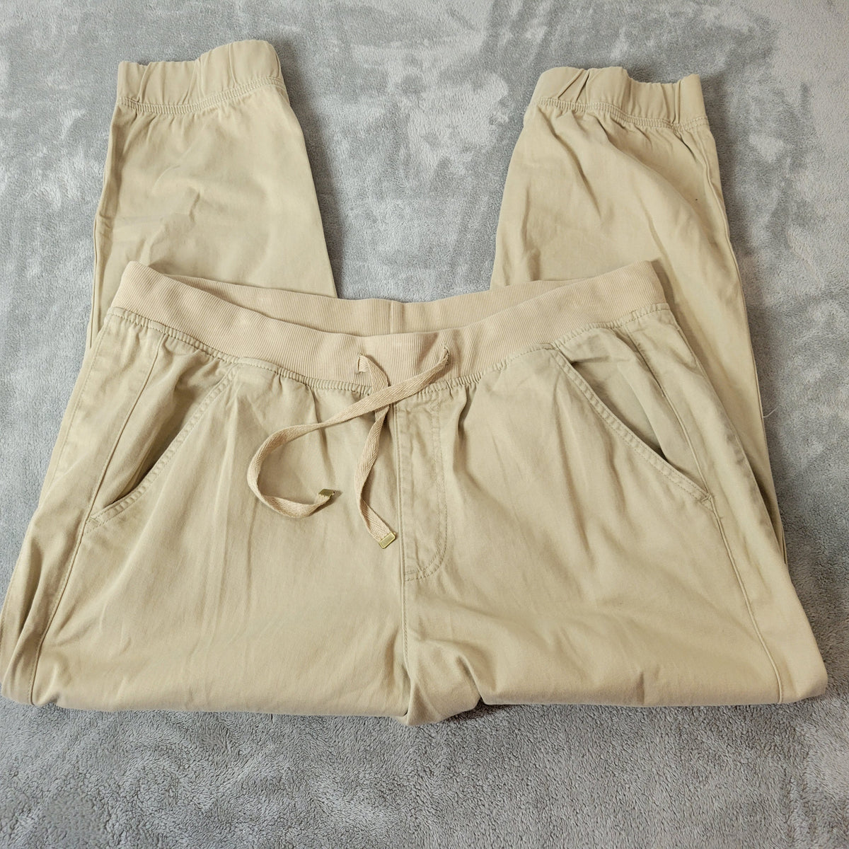 St John's Bay Jogger Pants XXL Womens Beige Pull On Drawstring C19E
