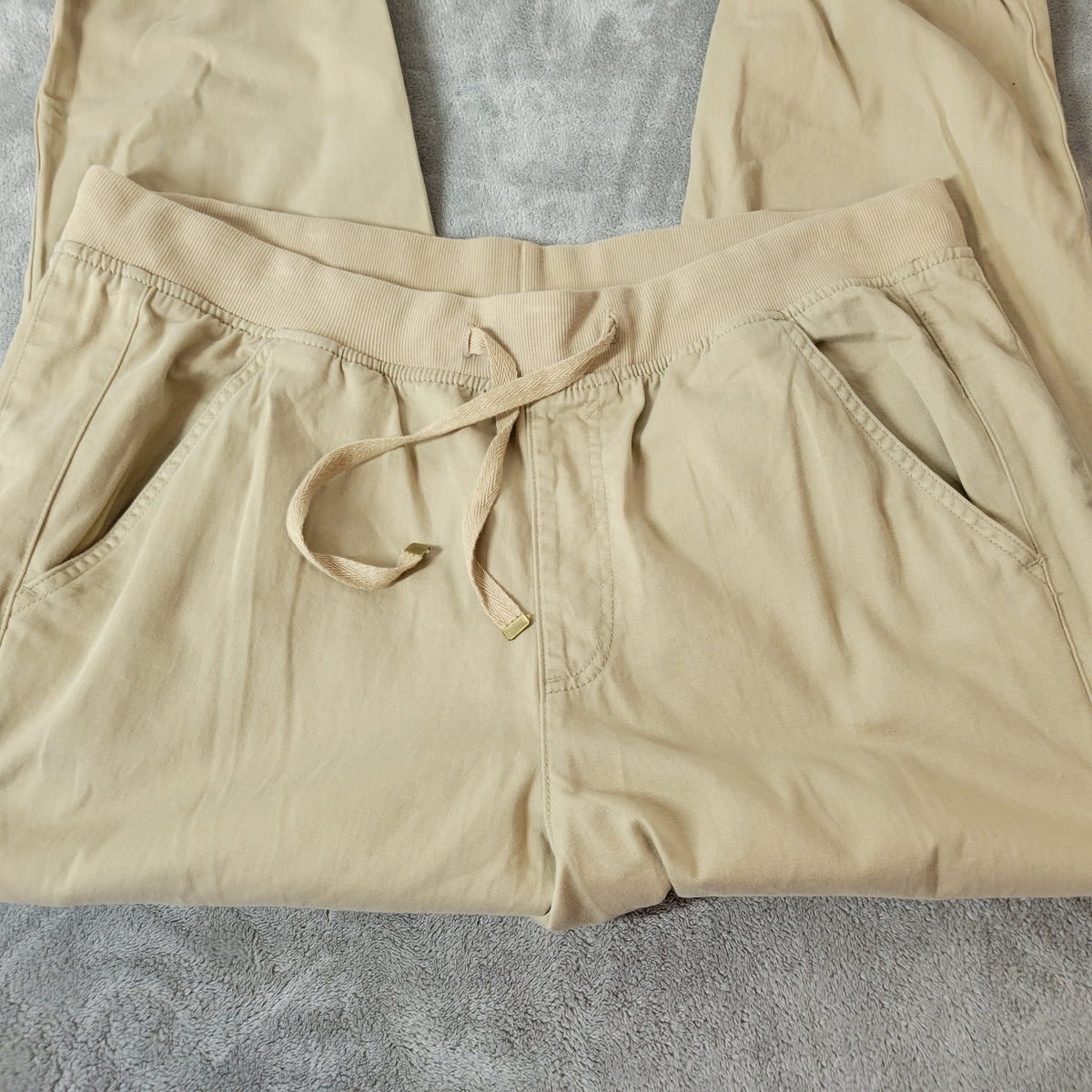 St John's Bay Jogger Pants XXL Womens Beige Pull On Drawstring C19E