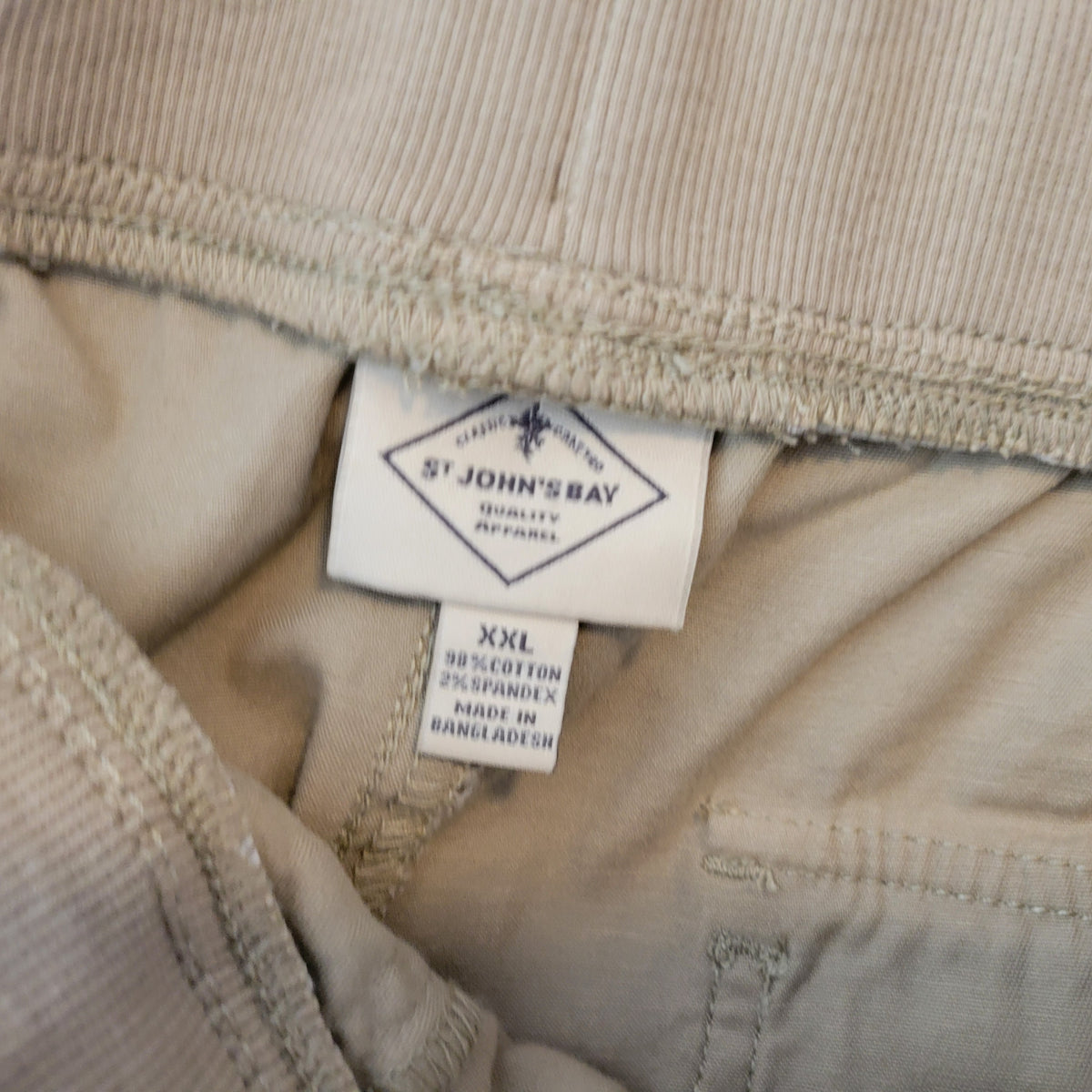 St John's Bay Jogger Pants XXL Womens Beige Pull On Drawstring C19E