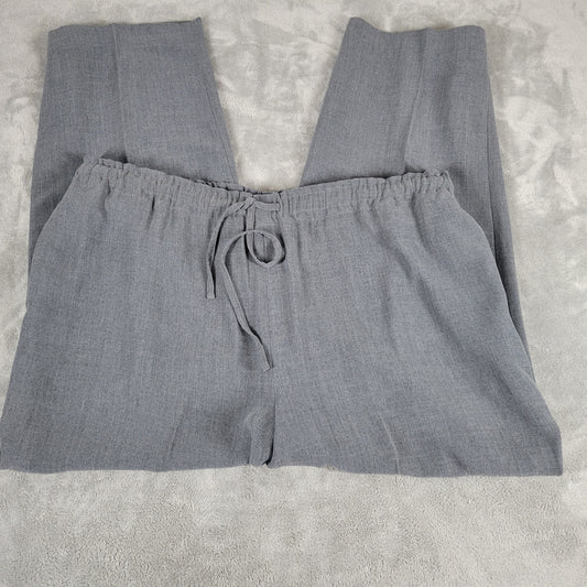 Worthington 18W Gray Straight Leg Dress Pants Pull On Elastic Waist B22E