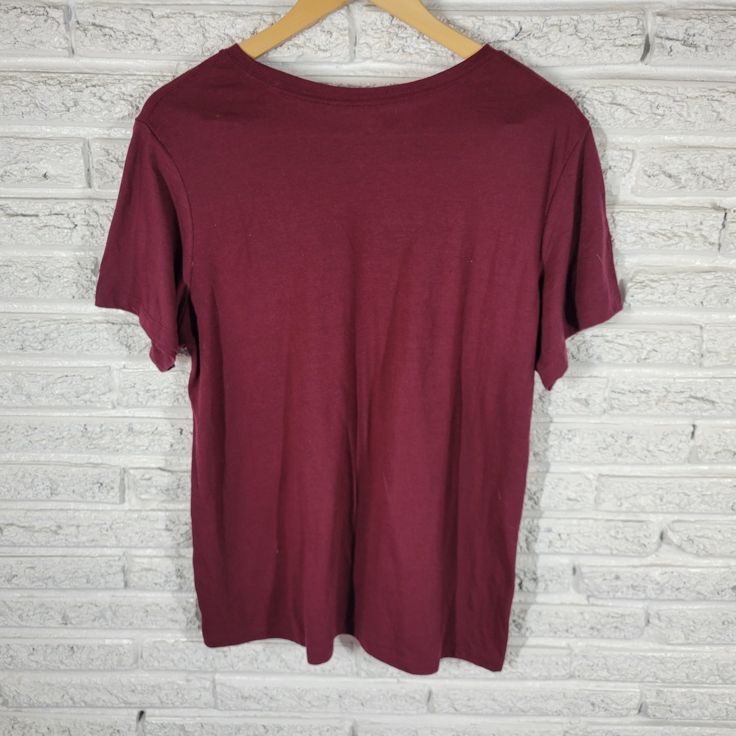PositiviTees Womens XL Burgundy Hello Pumpkin Fall Short Sleeve T-Shirt BUR14E