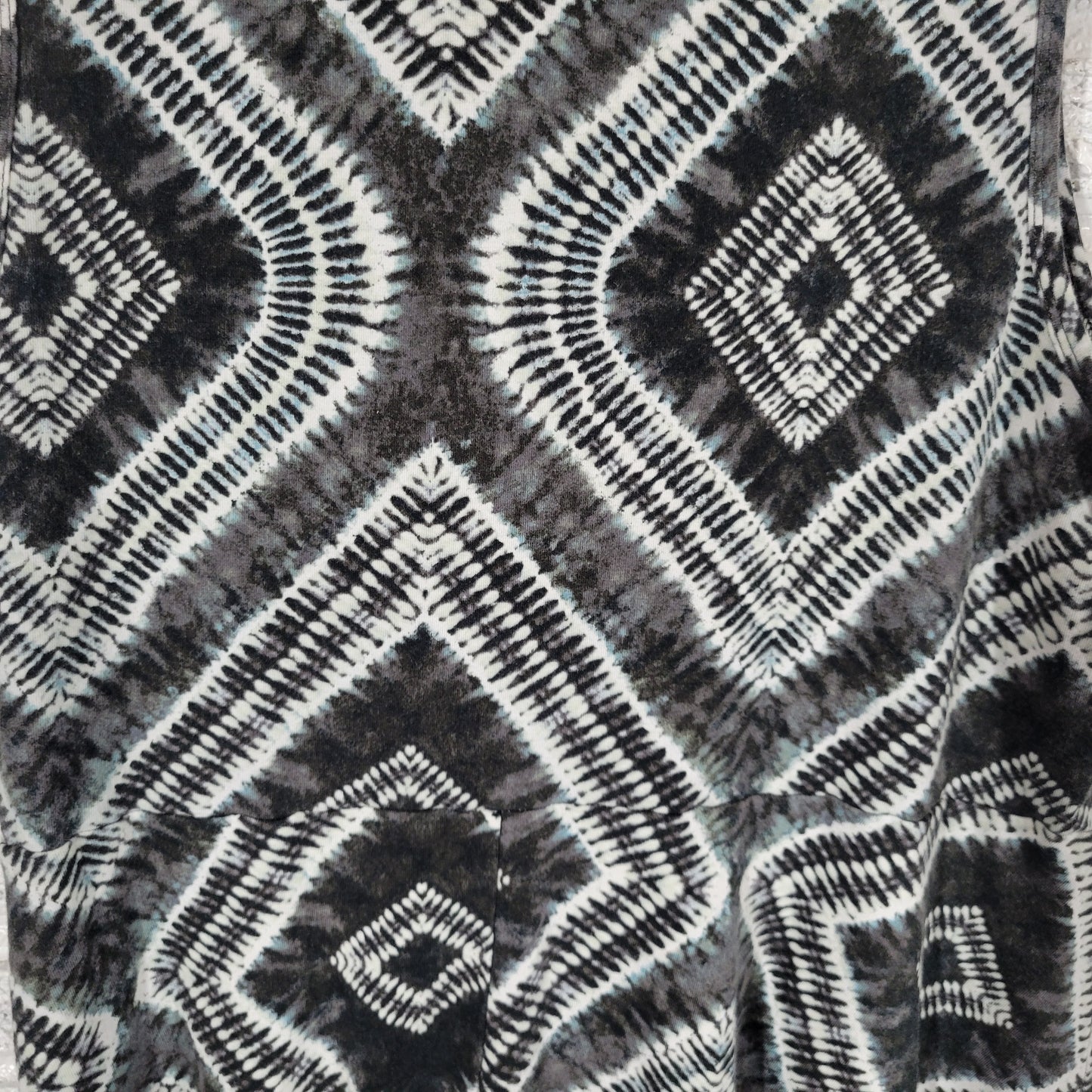 Forever 21 2X Black Gray Tie Dye Geometric Tank Dress Fit Flare Mini TIE10E