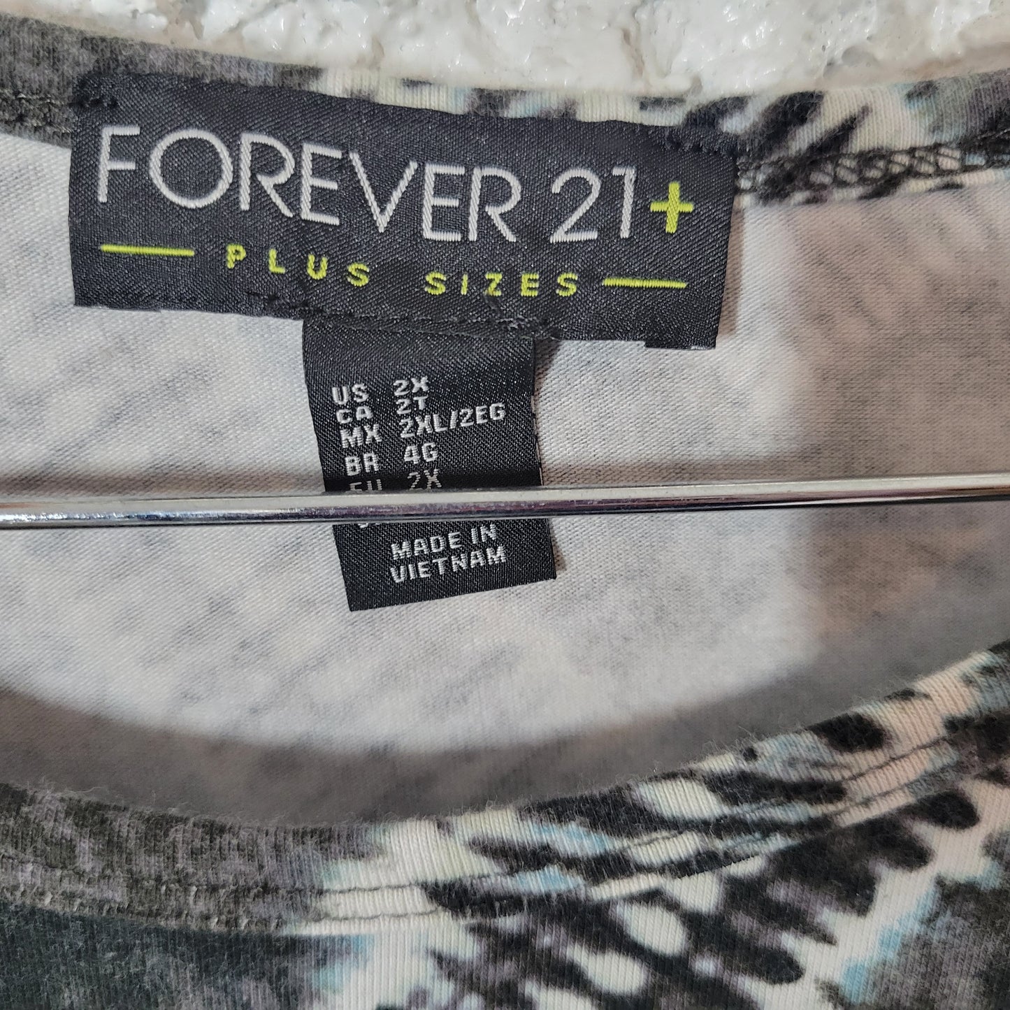 Forever 21 2X Black Gray Tie Dye Geometric Tank Dress Fit Flare Mini TIE10E