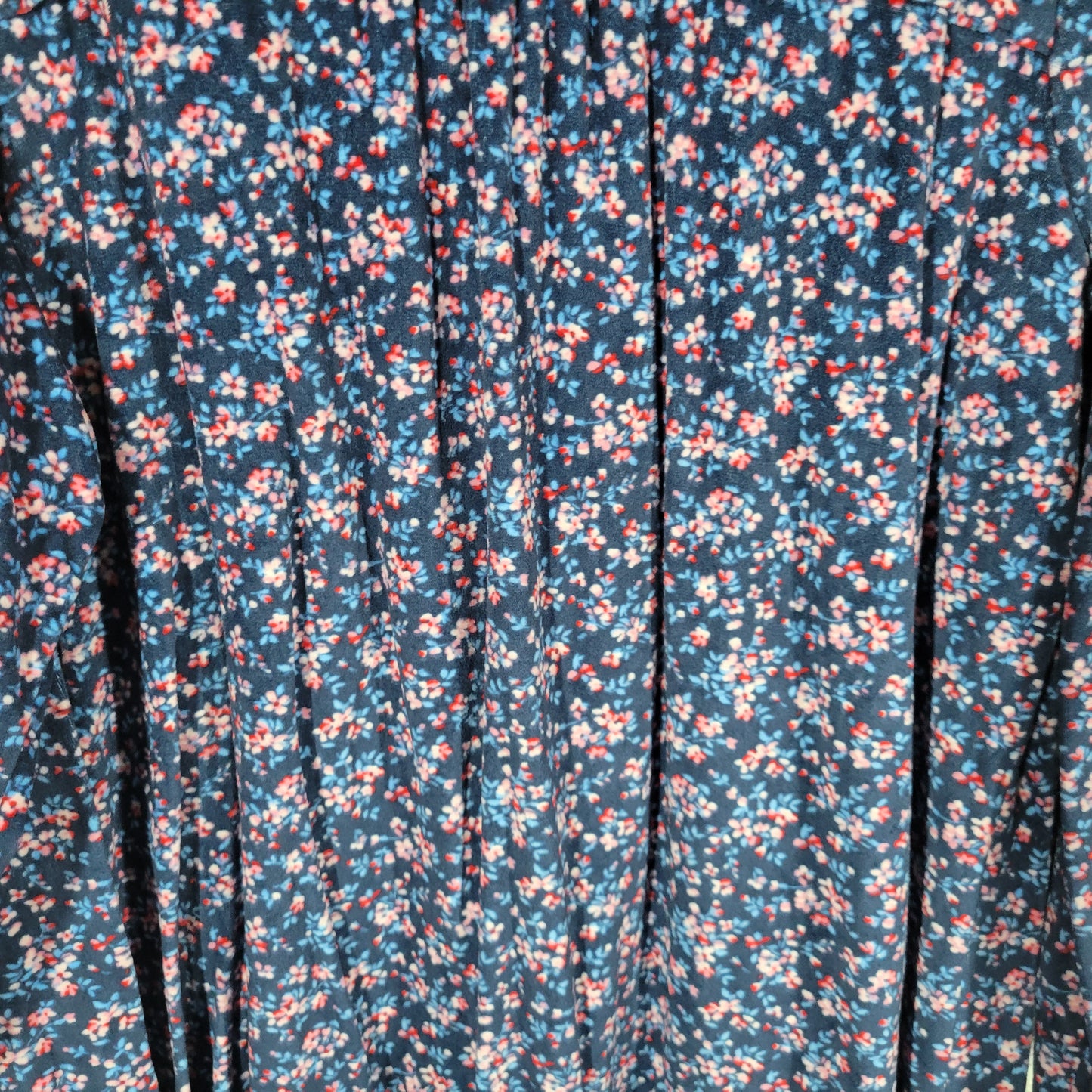 Secret Treasures 2X Velour Nightgown Blue Pink Floral Lace Trim Plus SWE113E