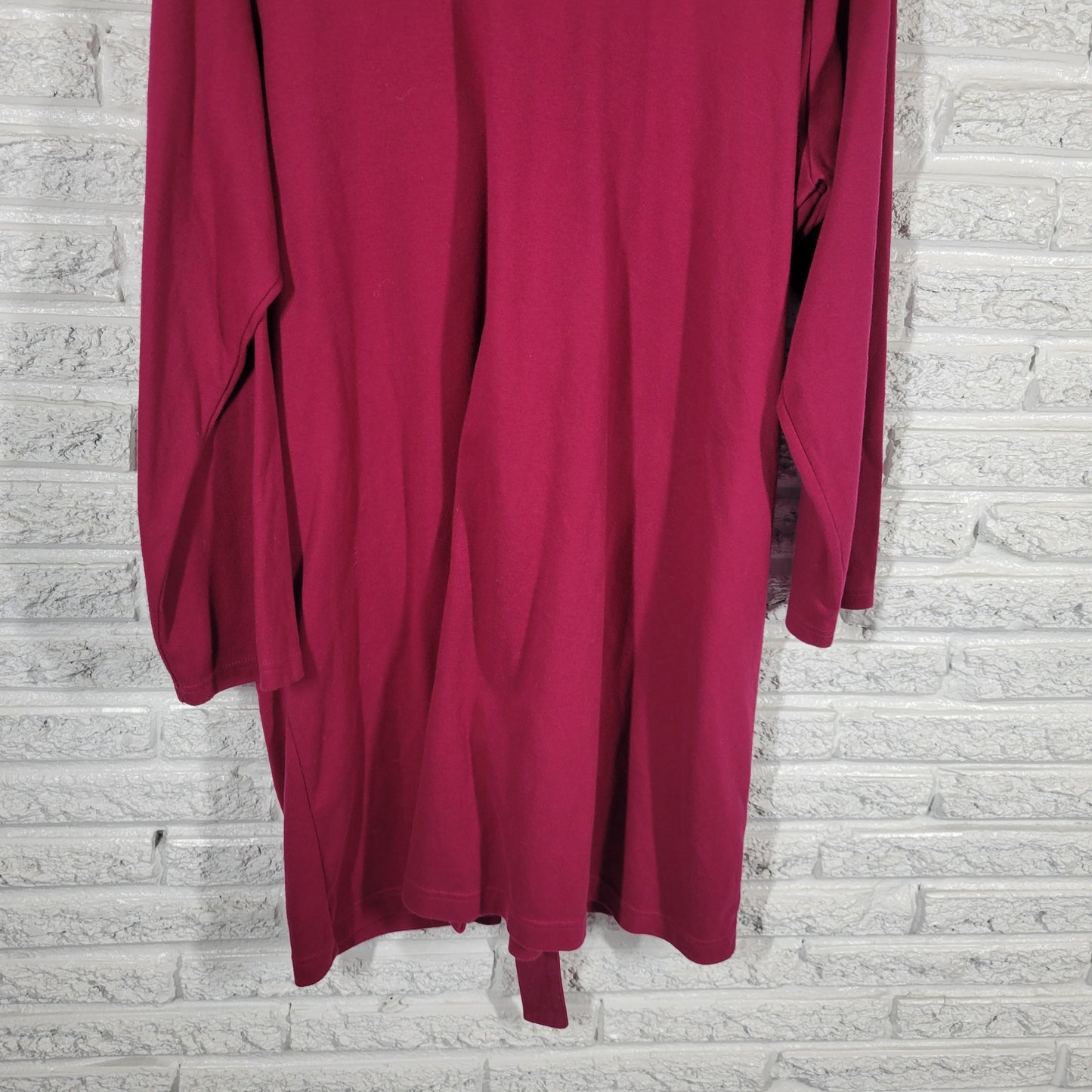 Carole Hochman 1X Burgundy Long Sleeve Robe Belted Plush Loungewear SWE93E