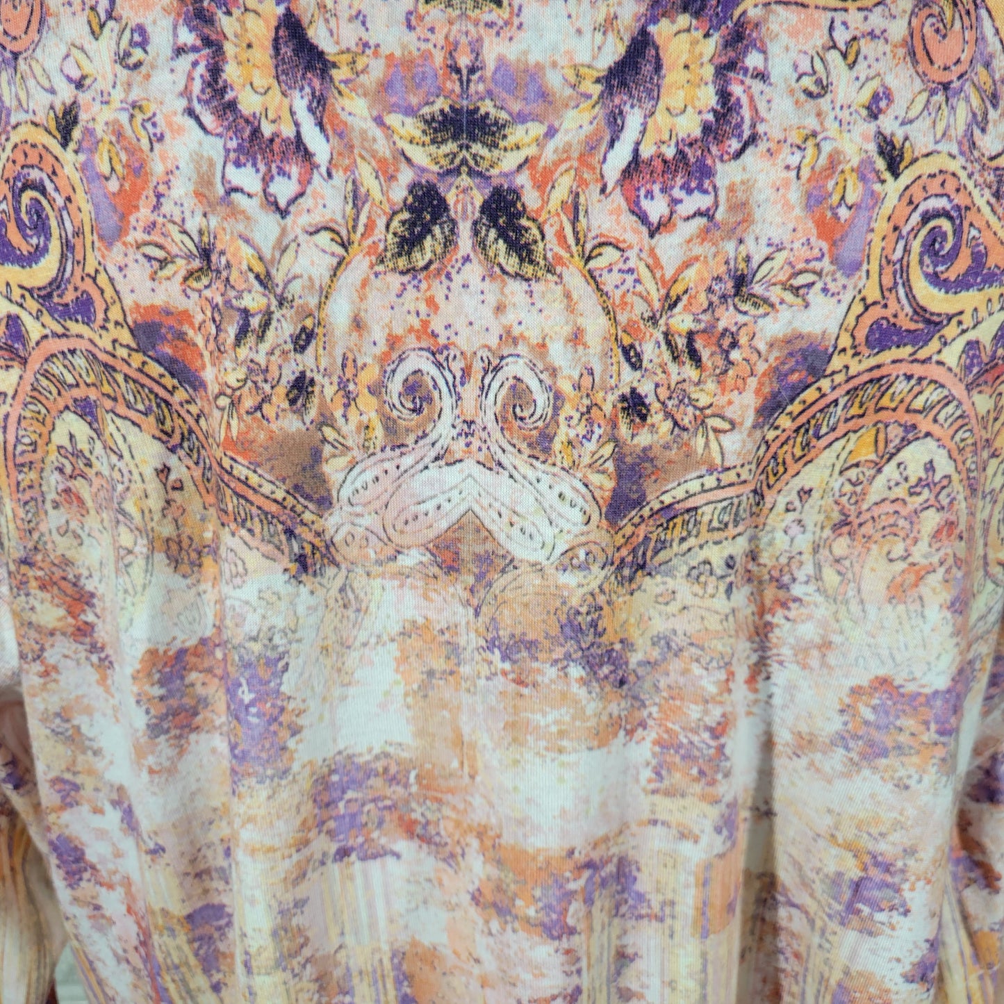 One World Live Let Live XL Paisley Tunic Mini Dress Studded Asymmetric PAI26E