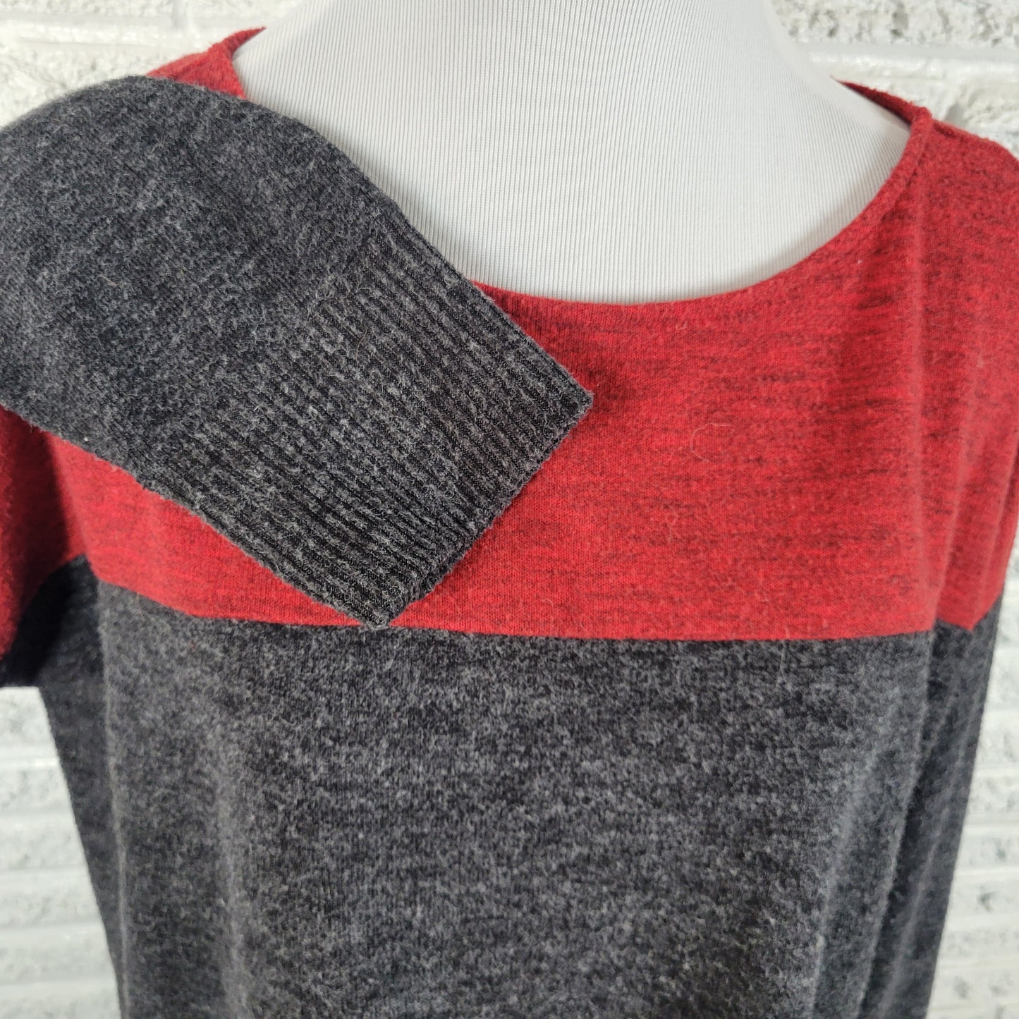 Liz Claiborne Weekend Womens XXL Black Red Knit Crewneck Sweater Pullover RED30E