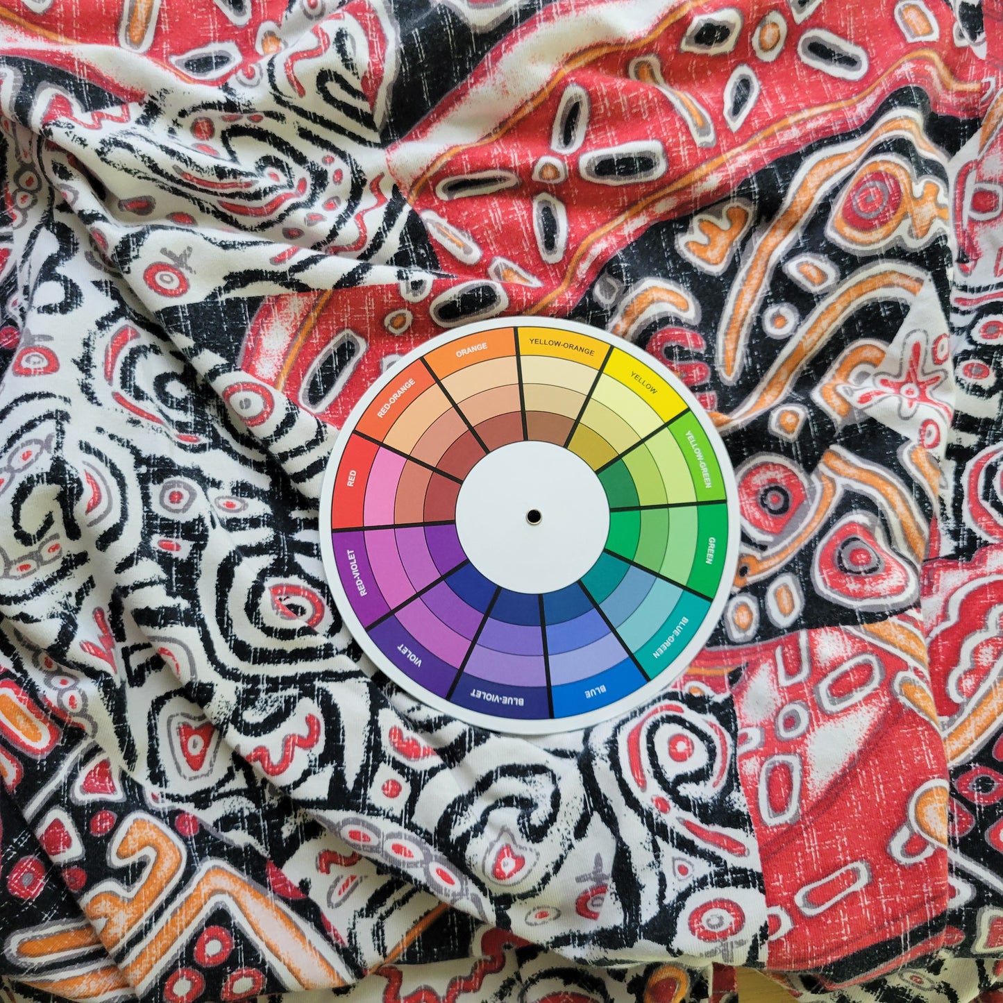 Ruby Rd 2X Top Tribal Geometric 3/4 Sleeve Colorful Plus Cotton Stretch GEO176E