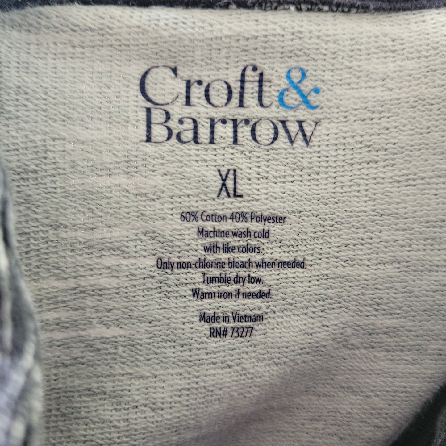 Croft Barrow 1/4 Zip Knit Top XL Women Long Sleeve Black White Heather BLA132E