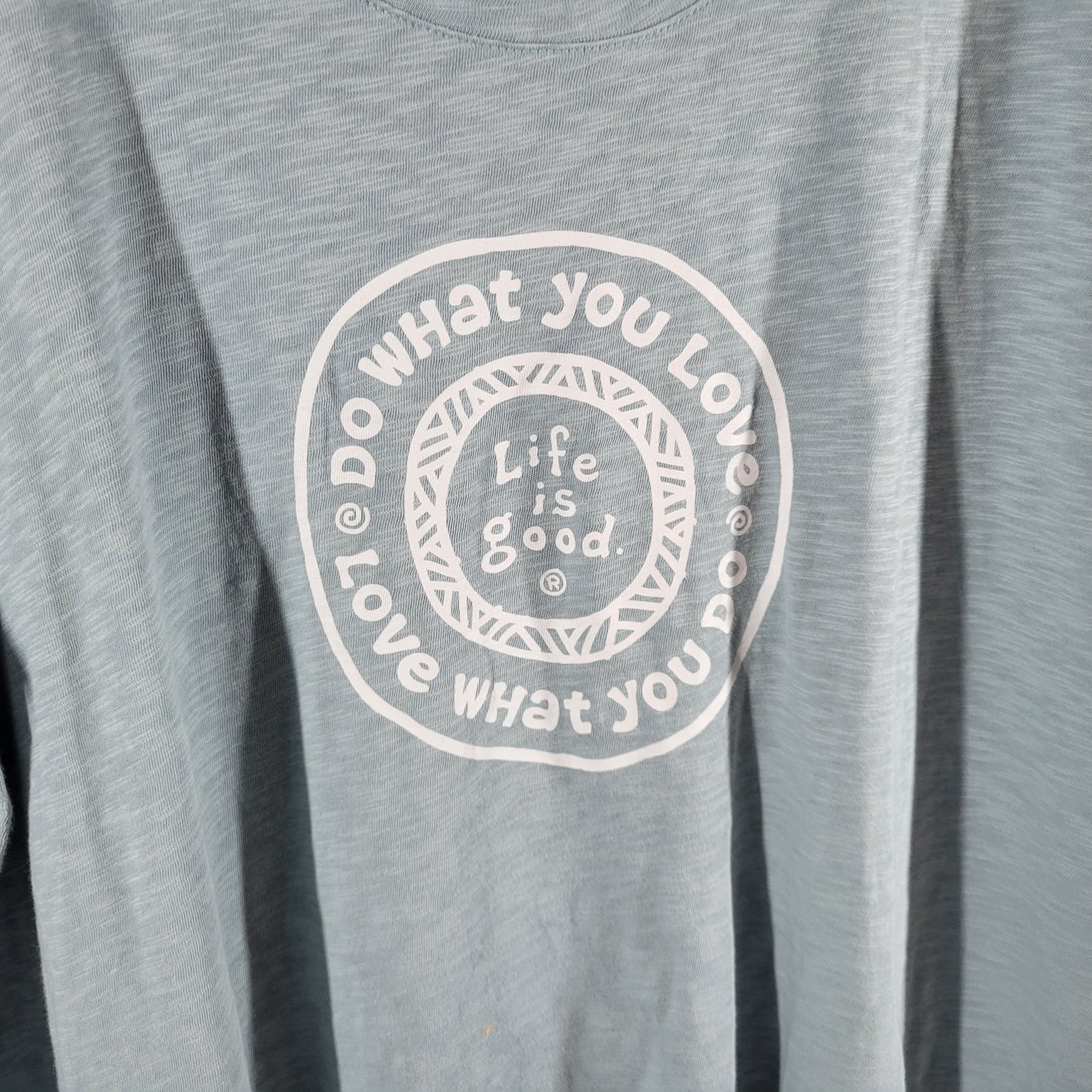 Life Is Good Tee XL Blue Long Sleeve 100% Cotton Crew Neck Pullover BLU66E