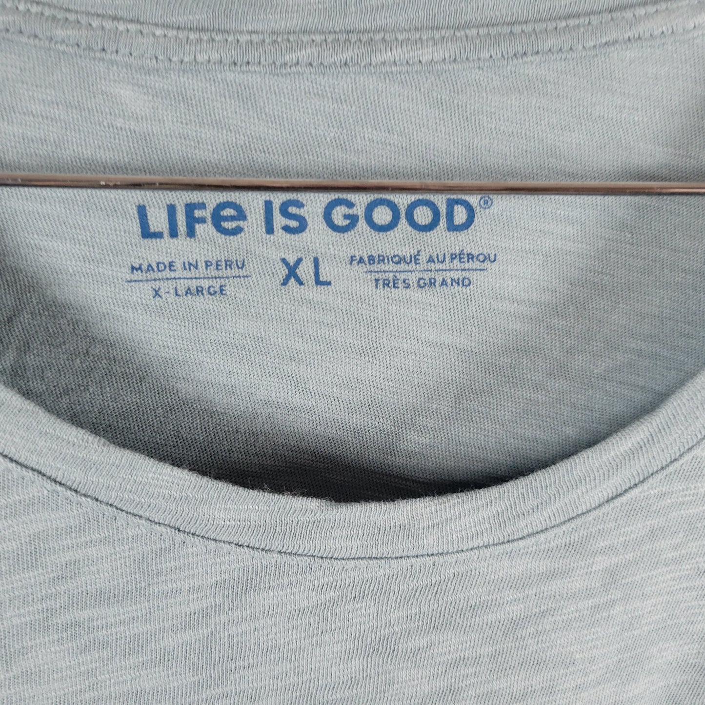 Life Is Good Tee XL Blue Long Sleeve 100% Cotton Crew Neck Pullover BLU66E