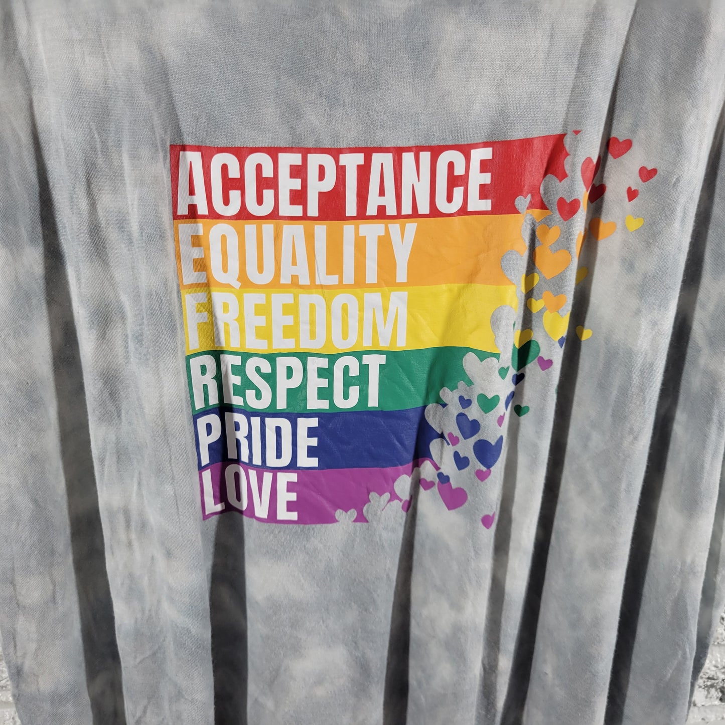 Lane Bryant Livi Rainbow Pride Graphic T-Shirt Gray Tie Dye Womens 18/20 NOV105E