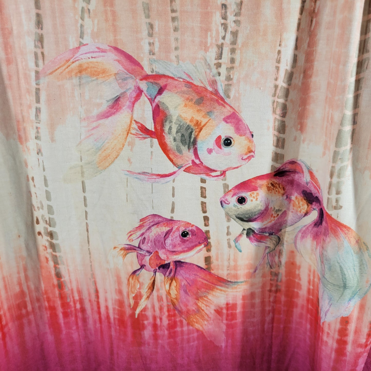 Coral Bay 3X Tee Ombre Tropical Fish Studded V Neck Short Sleeve Plus  NOV102E
