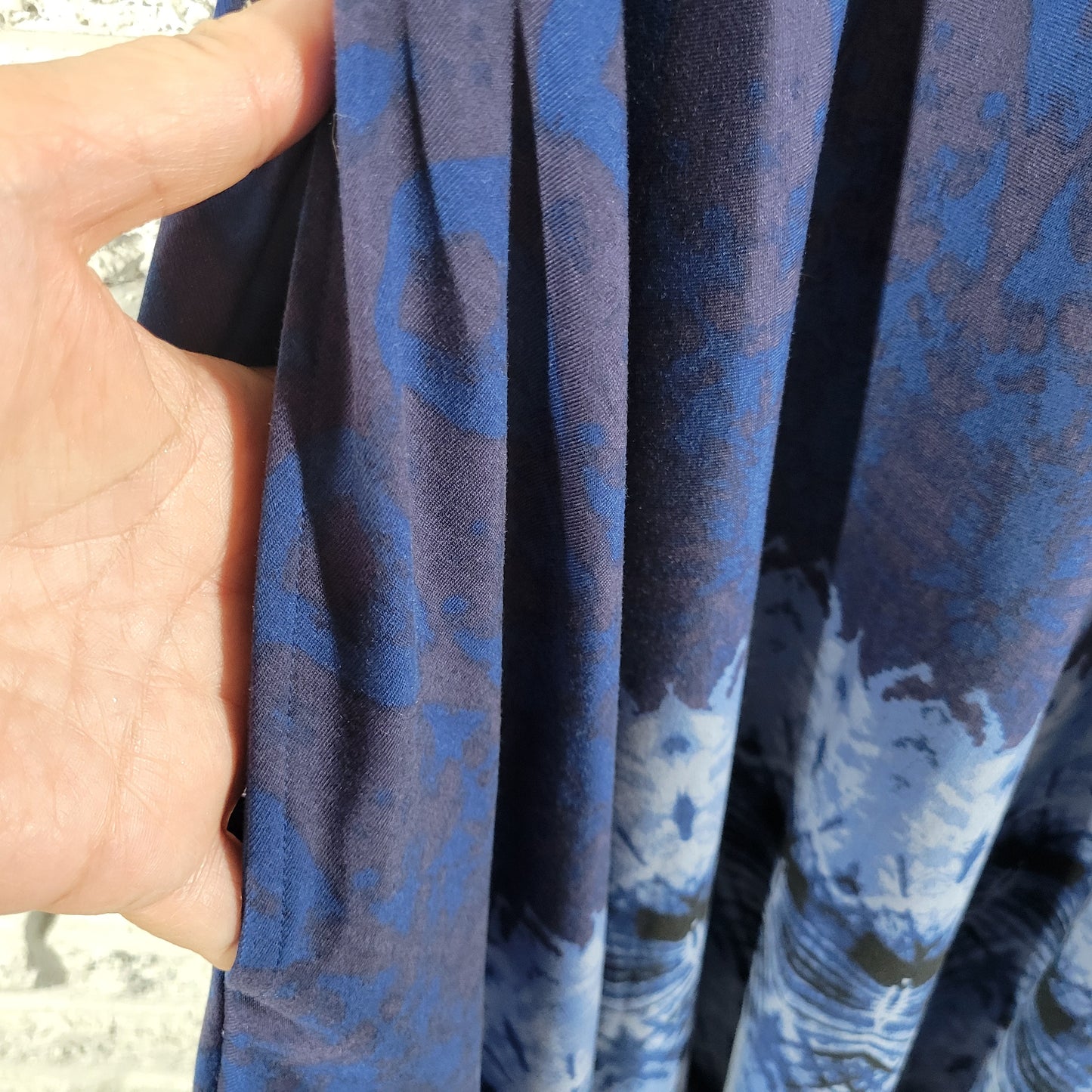 Lularoe Fit Flare Tank Dress XL Blue Tie Dye Sleeveless Pockets Crew Neck TIE18E