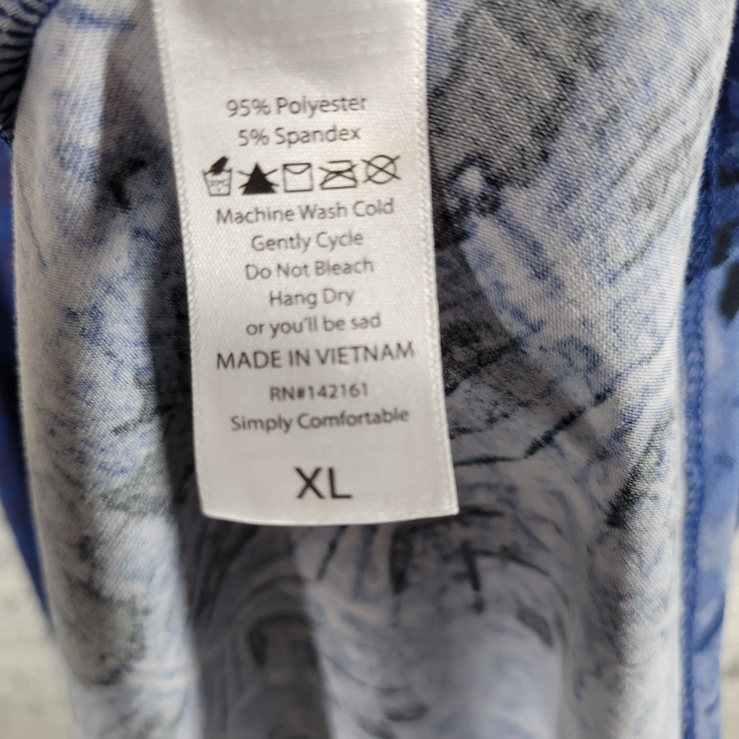 Lularoe Fit Flare Tank Dress XL Blue Tie Dye Sleeveless Pockets Crew Neck TIE18E