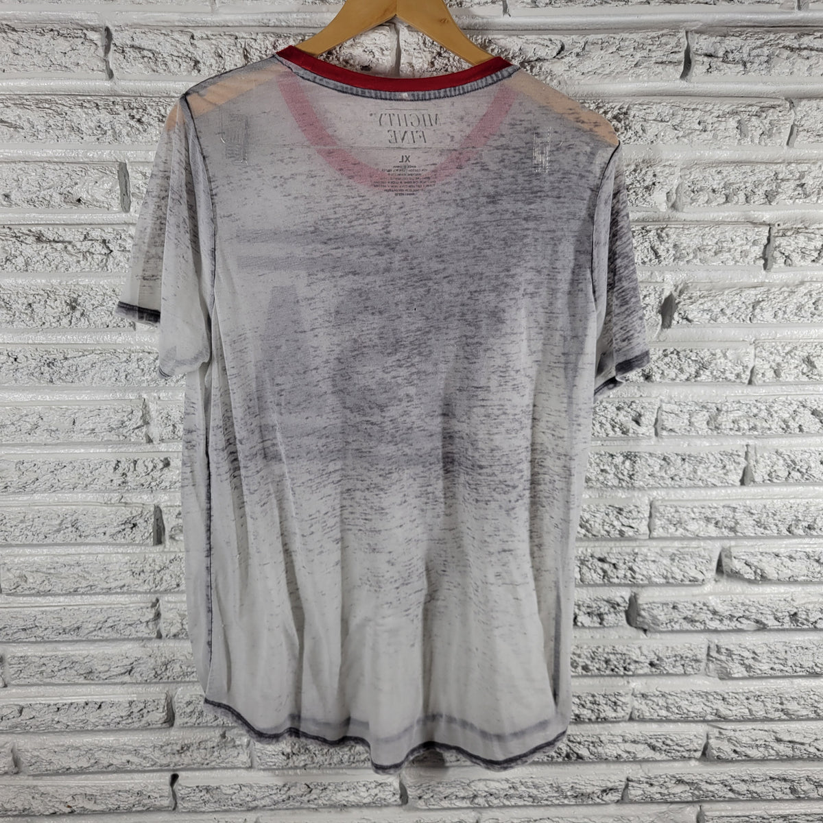 Mighty Fine USA Graphic Tee XL Gray Red Patriotic Cotton Blend Sheer NOV97E