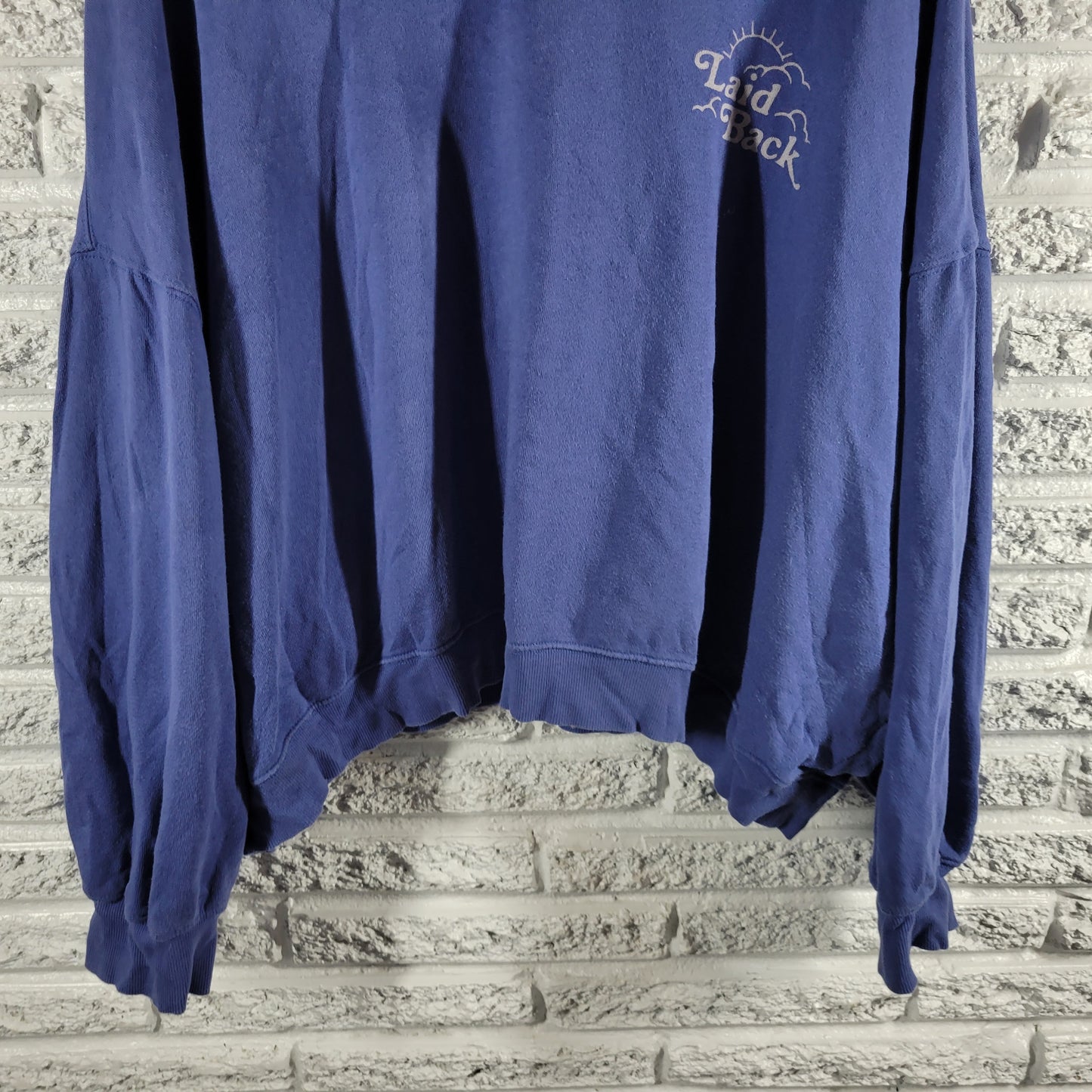 Old Navy Laid Back Easy Going Crop Sweatshirt 3X Blue Crew Neck SWE117E