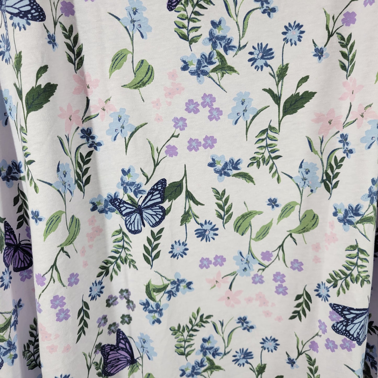 Woman Within Womens Tank Top 2X Floral Butterfly Blouse Sleeveless FLO262E