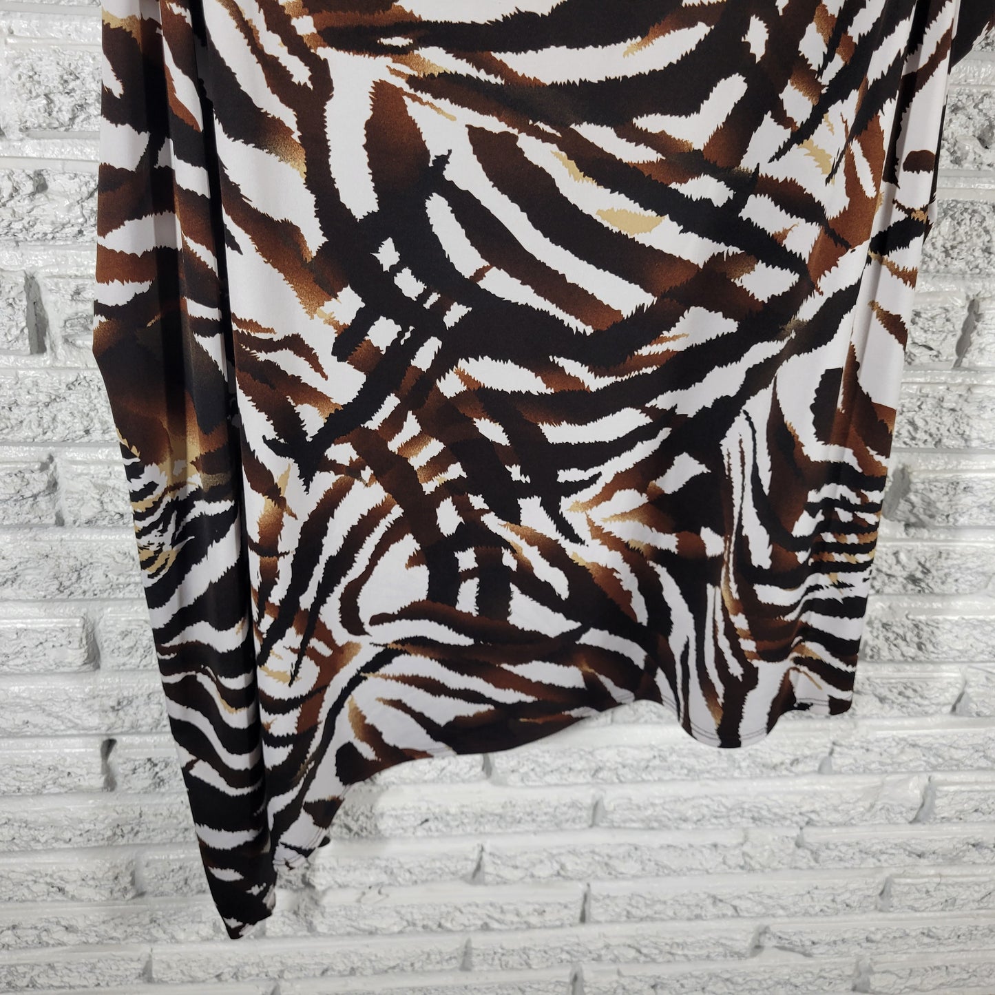 Antthony Womens Tunic 3X Brown Black Animal Print Sleeveless Top Blouse ANI60E