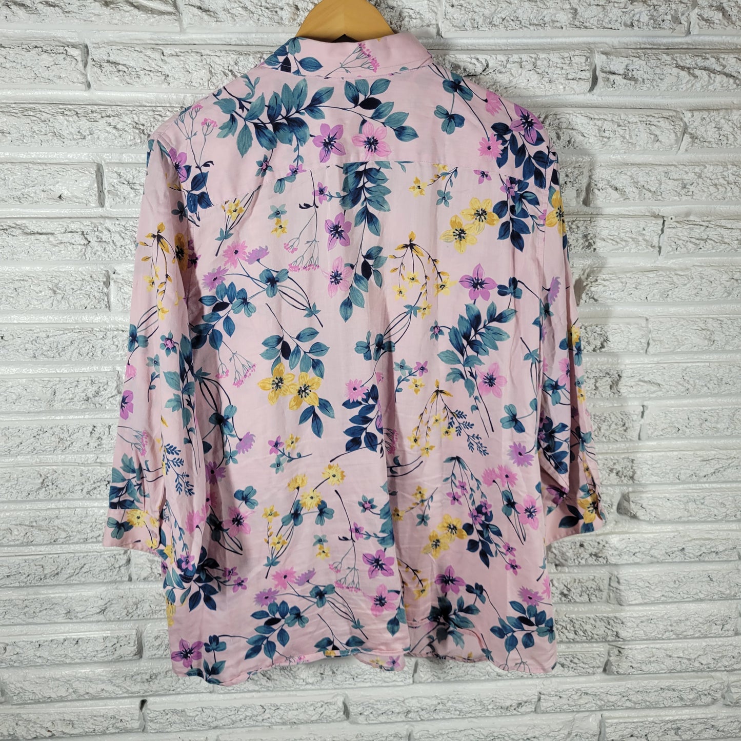 Coldwater Creek Womens Top 3X Floral Button Up Shirt 100% Cotton FLO253XE