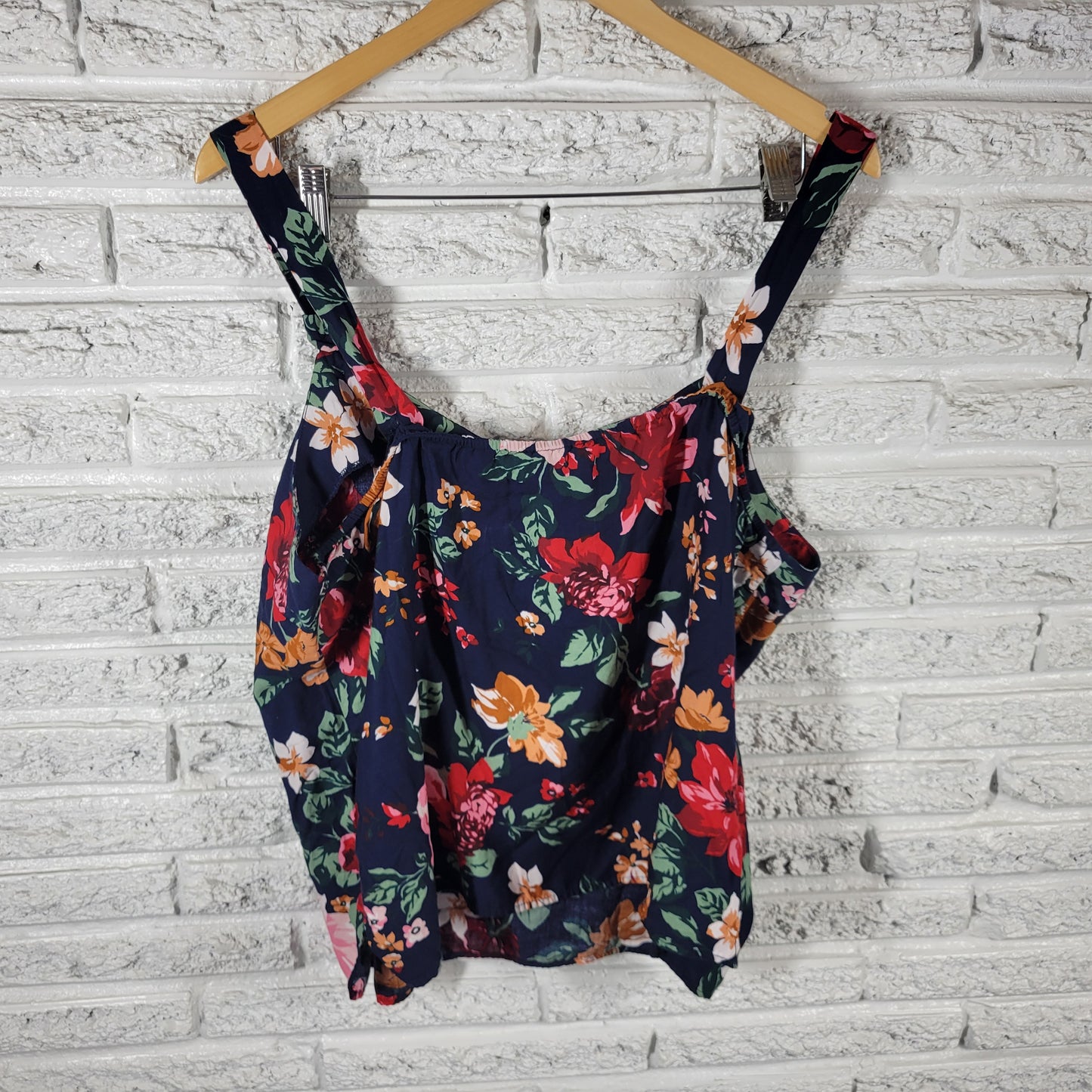 Old Navy Womens Camisole XL Floral V-Neck Rayon Cotton Strappy Tank Top FLO240E