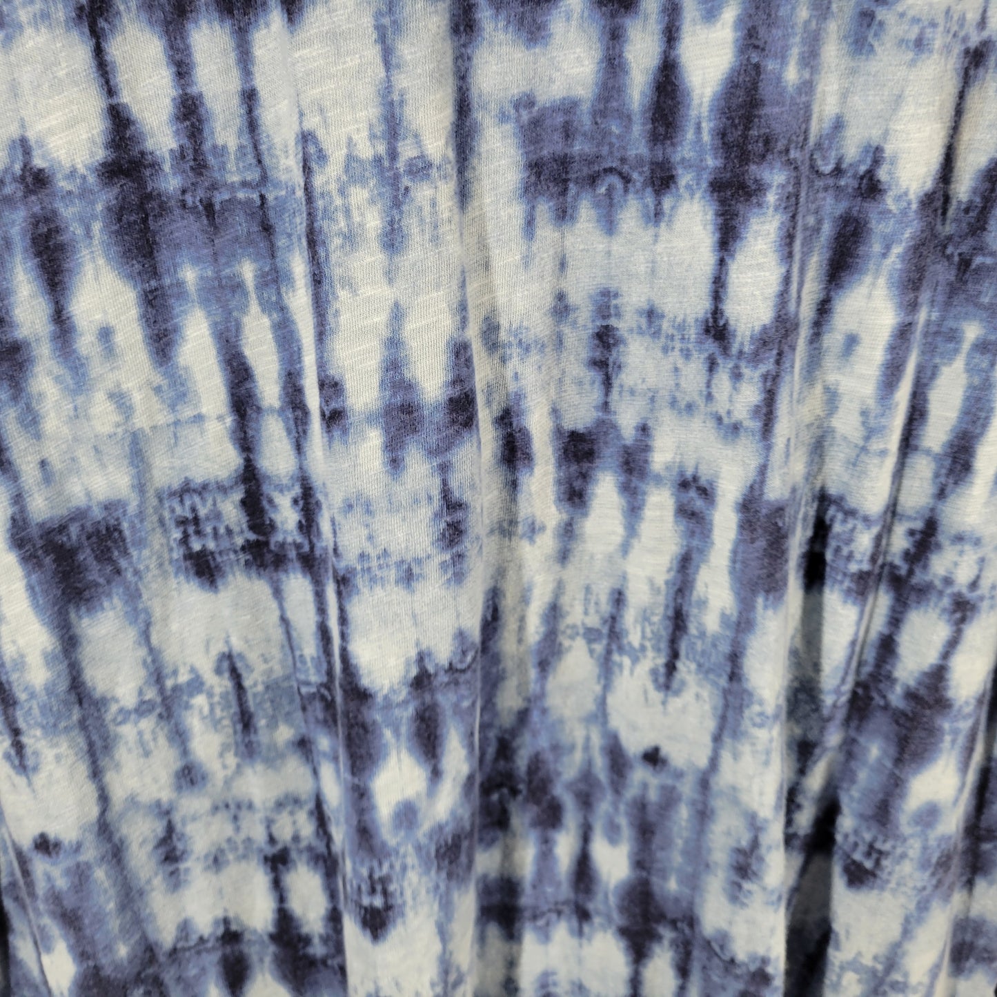 Denim & Co Naturals XL Blue Tie Dye Shift Dress VNeck Sleeveless Pockets TIE21E