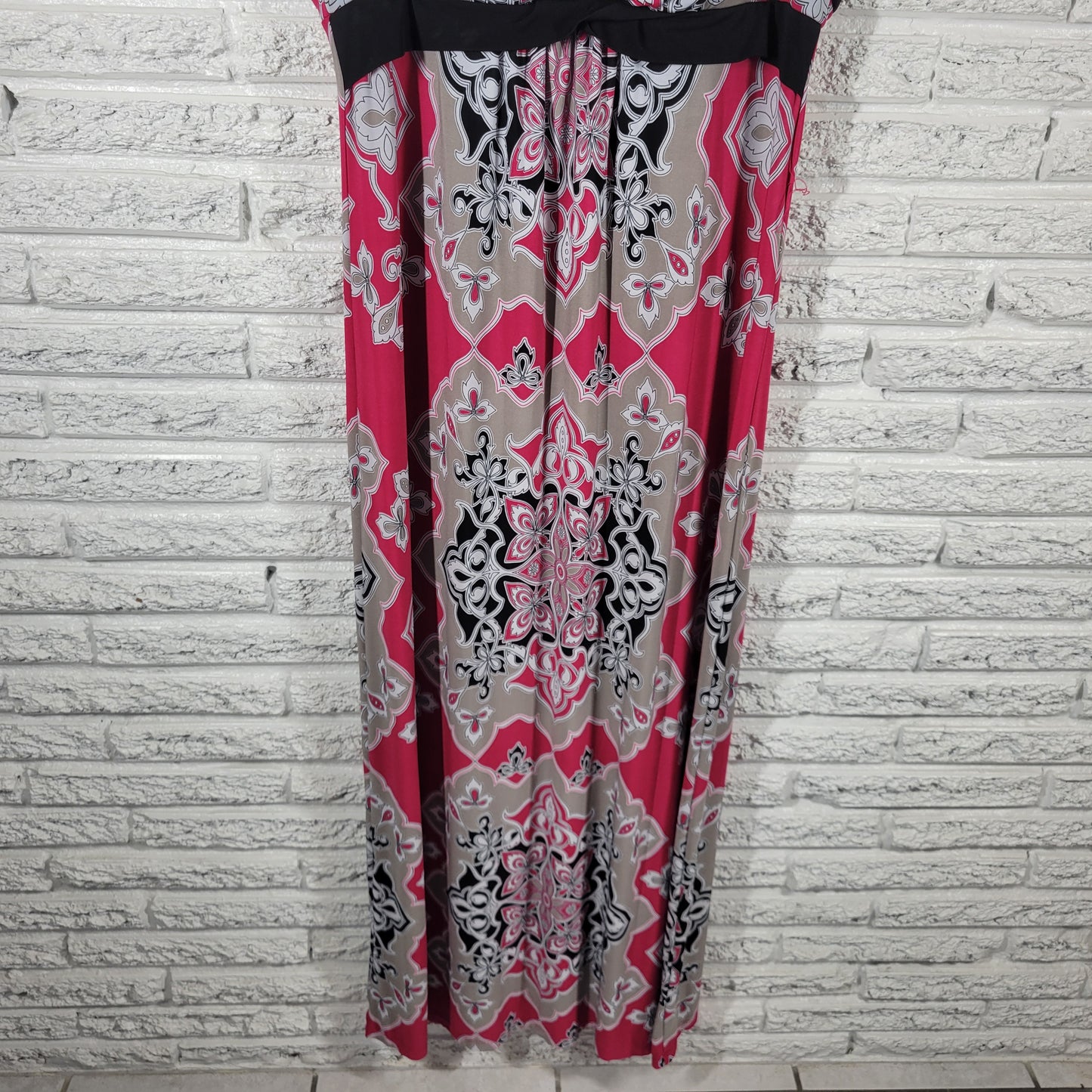 Style & Co XL Sundress Maxi Shift Geometric Floral Sleeveless VNeck Bra FLO176XE