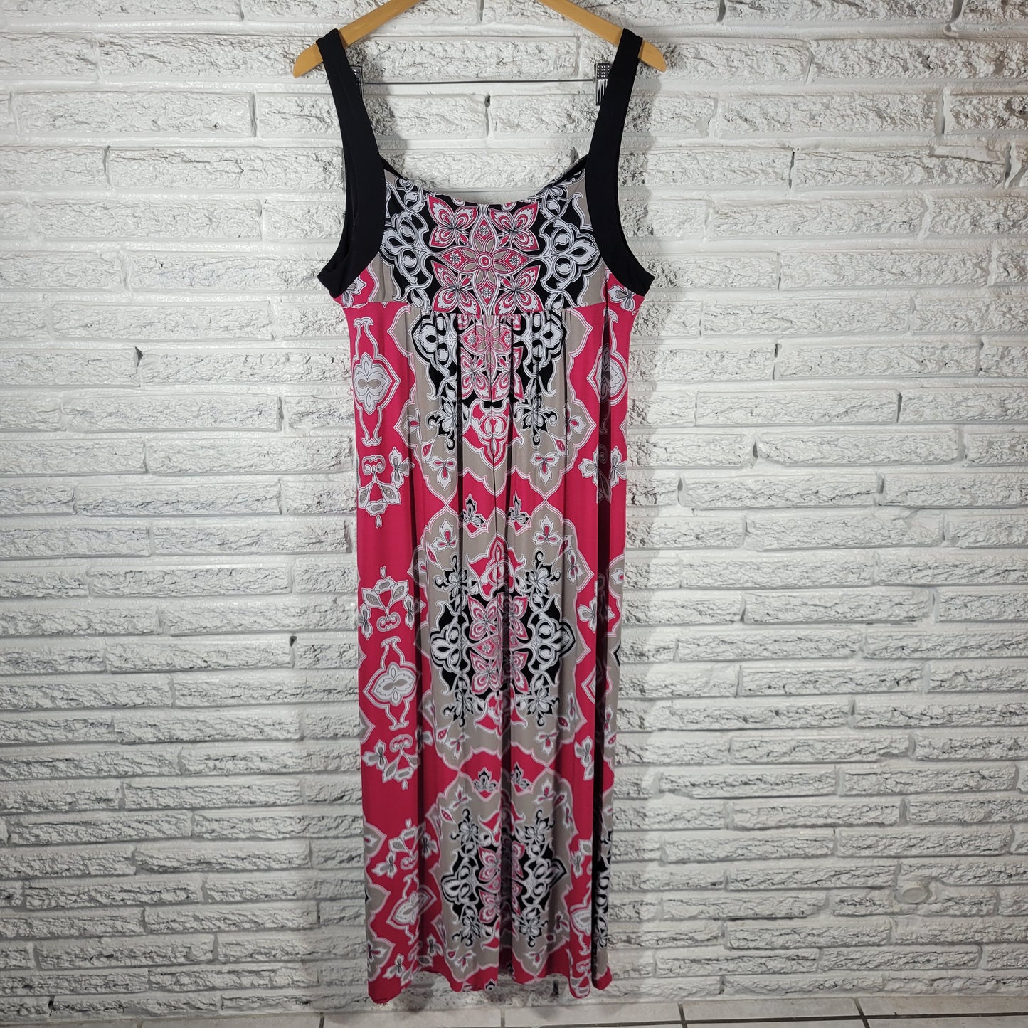 Style & Co XL Sundress Maxi Shift Geometric Floral Sleeveless VNeck Bra FLO176XE