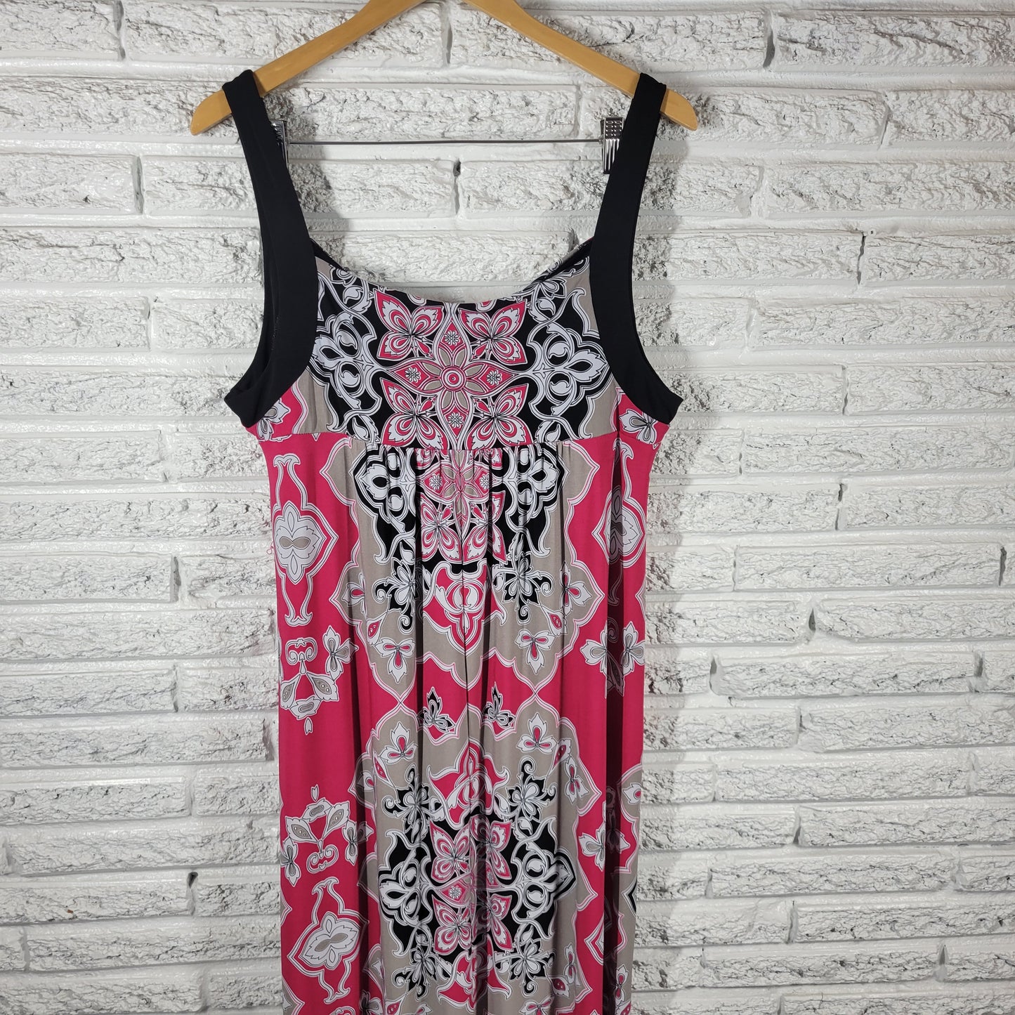 Style & Co XL Sundress Maxi Shift Geometric Floral Sleeveless VNeck Bra FLO176XE