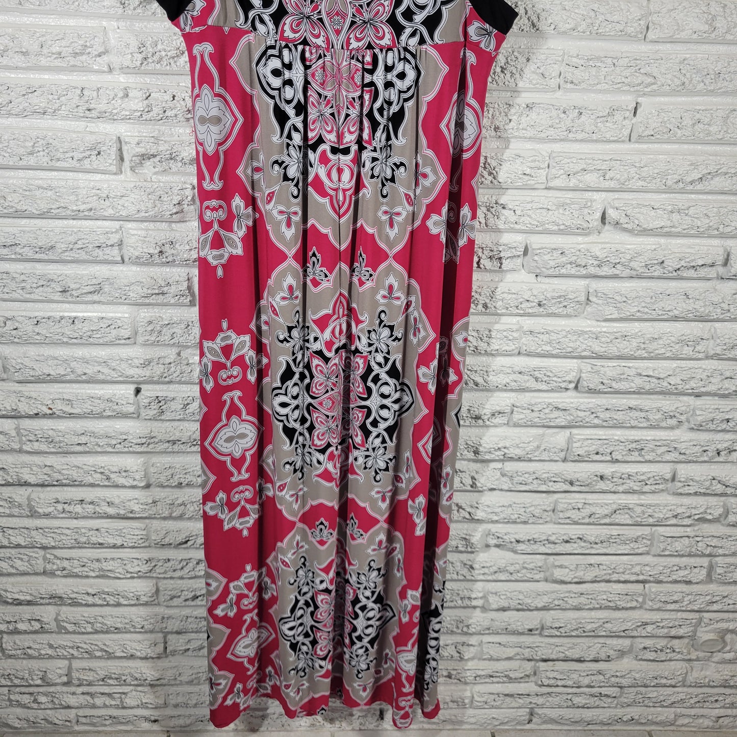 Style & Co XL Sundress Maxi Shift Geometric Floral Sleeveless VNeck Bra FLO176XE