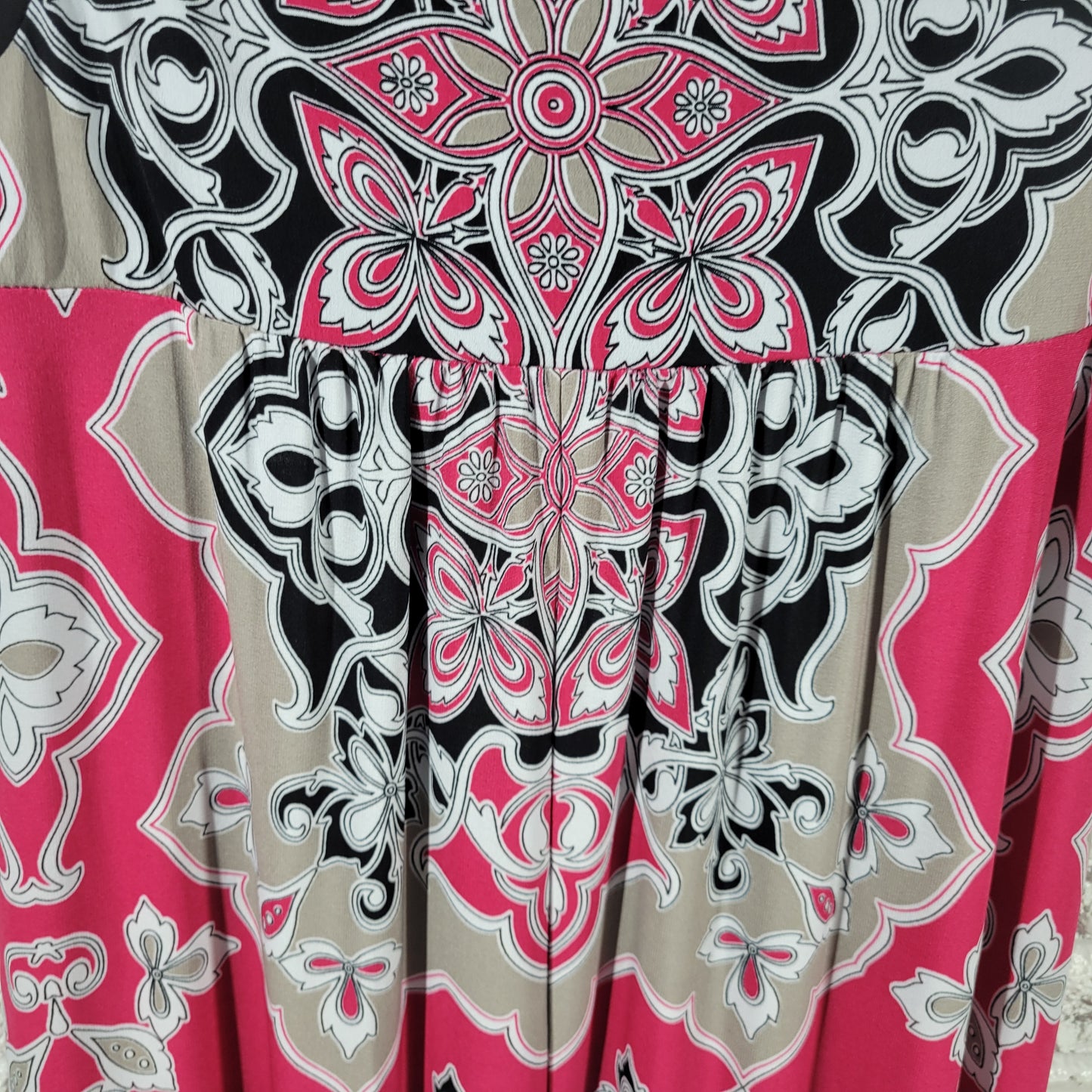 Style & Co XL Sundress Maxi Shift Geometric Floral Sleeveless VNeck Bra FLO176XE